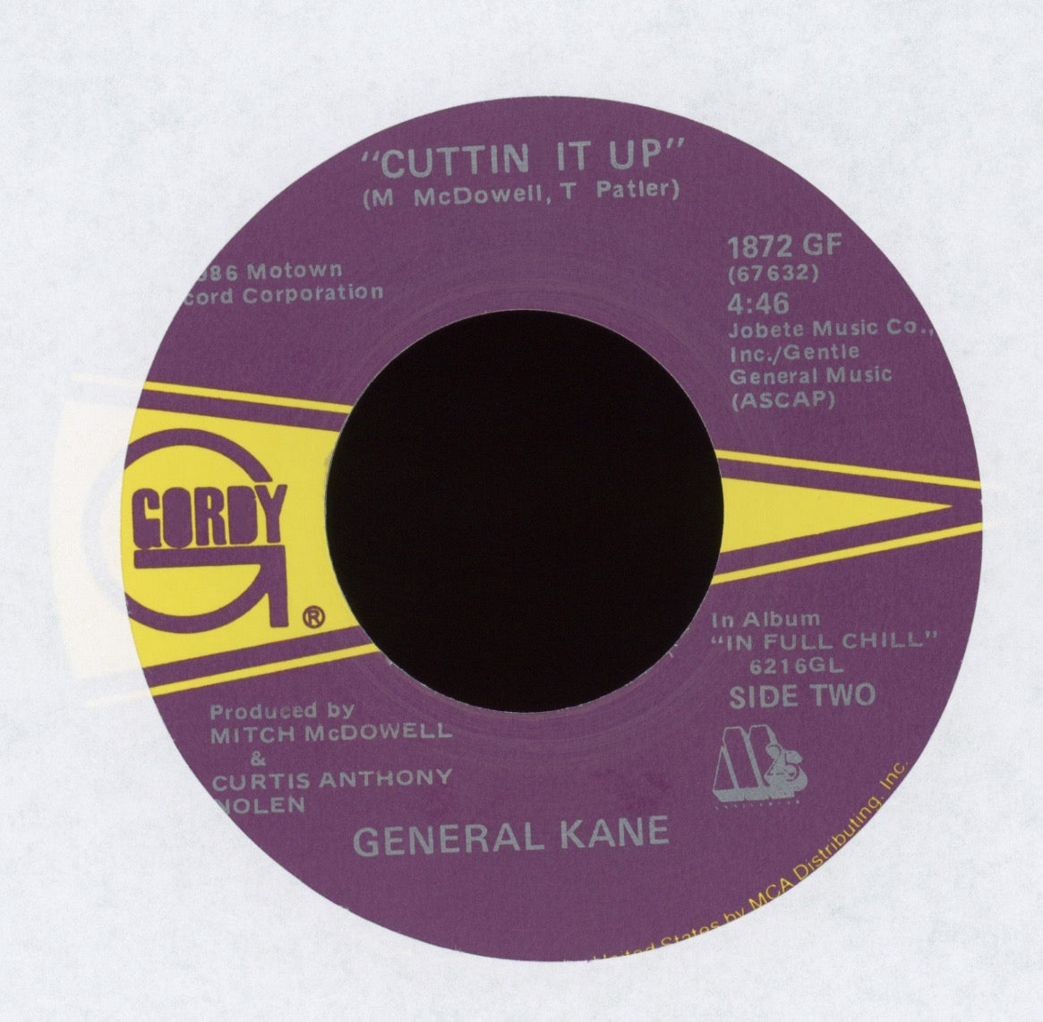 General Kane - Hairdooz on Gordy With Picture Sleeve