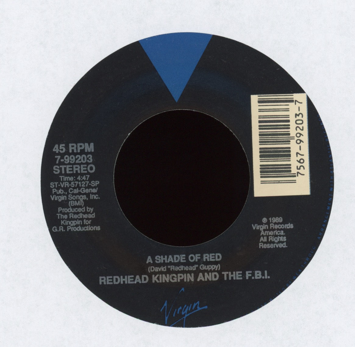 Redhead Kingpin And The FBI - Do The Right Thing on Virgin With Picture Sleeve