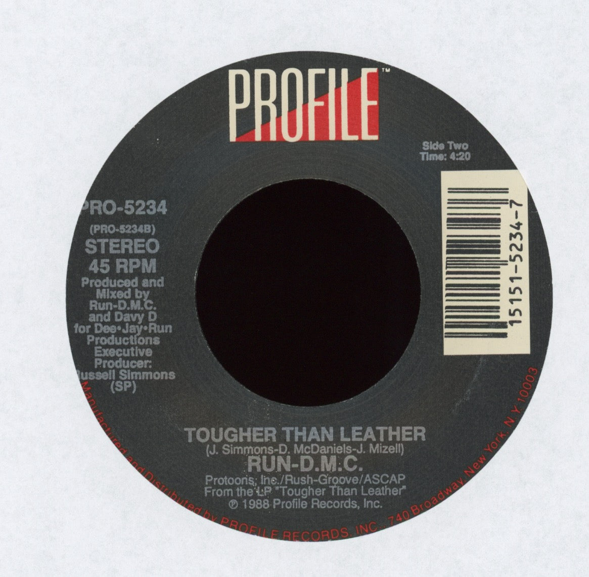 Run-DMC - Papa Crazy / Tougher Than Leather on Profile With Picture Sleeve