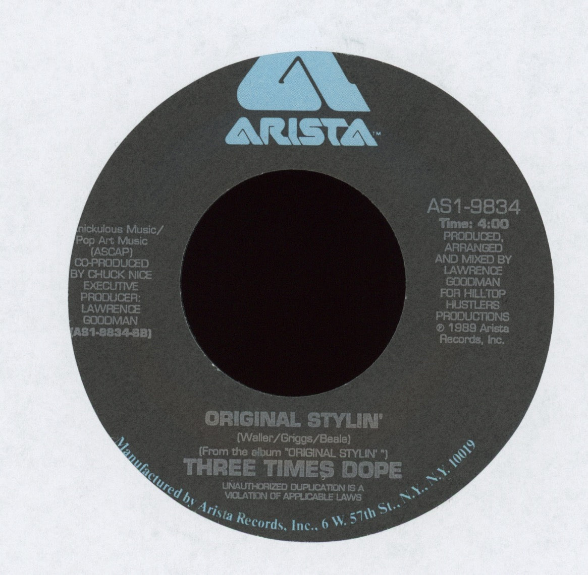 Three Times Dope - Funky Dividends on Arista With Picture Sleeve
