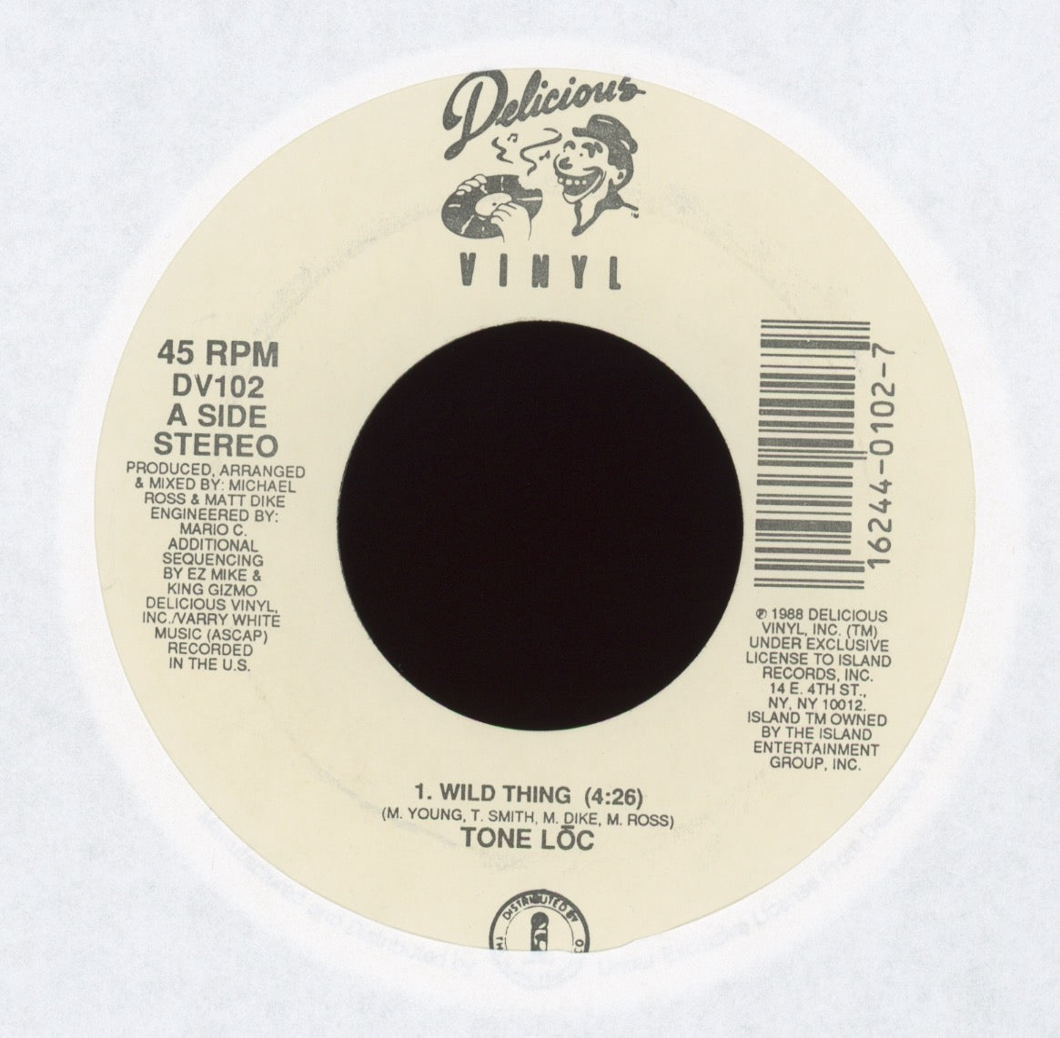 Tone Loc - Wild Thing on Delicious Vinyl White Label