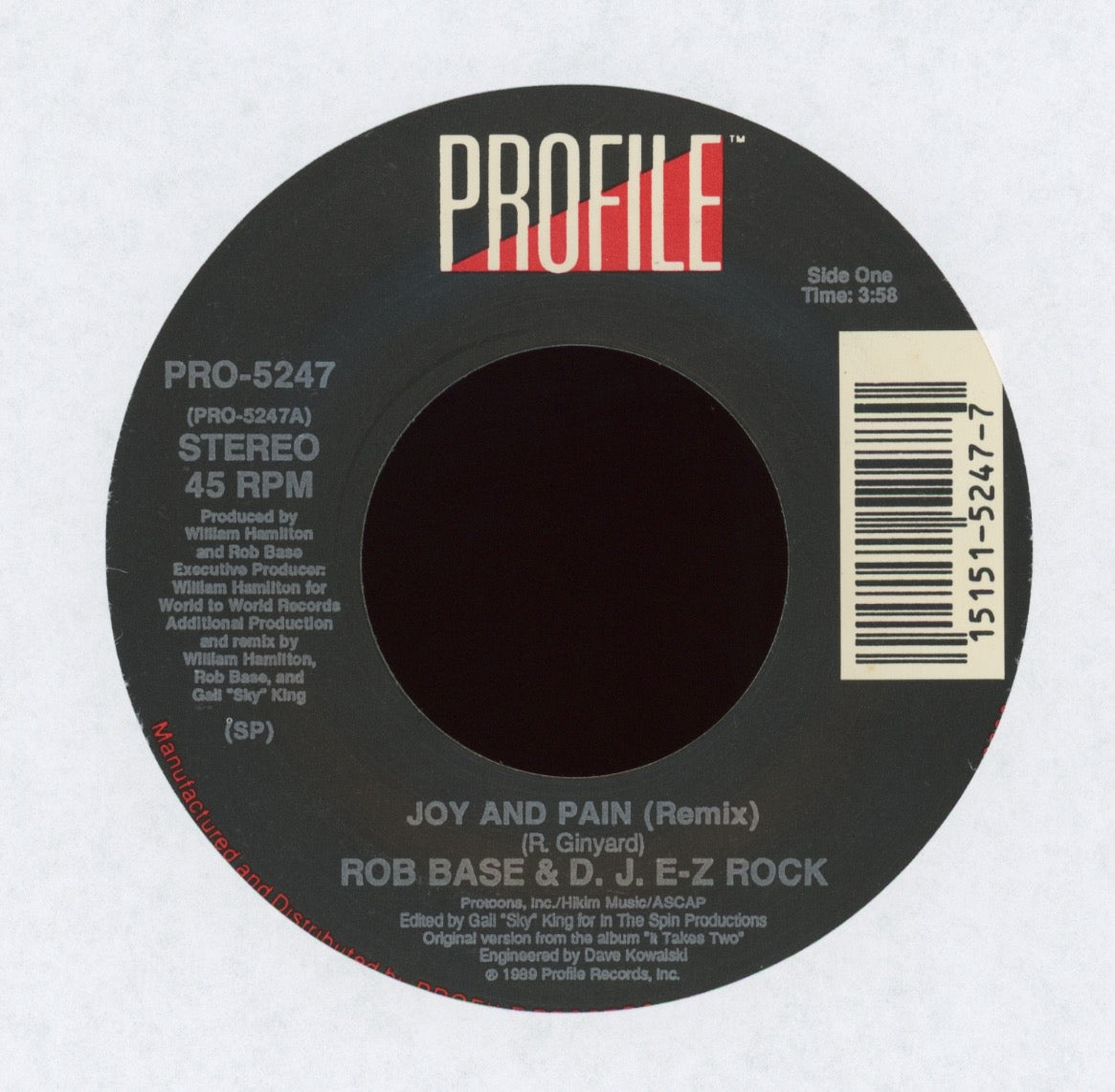 Rob Base & DJ E-Z Rock - Joy And Pain (Remix) on Profile