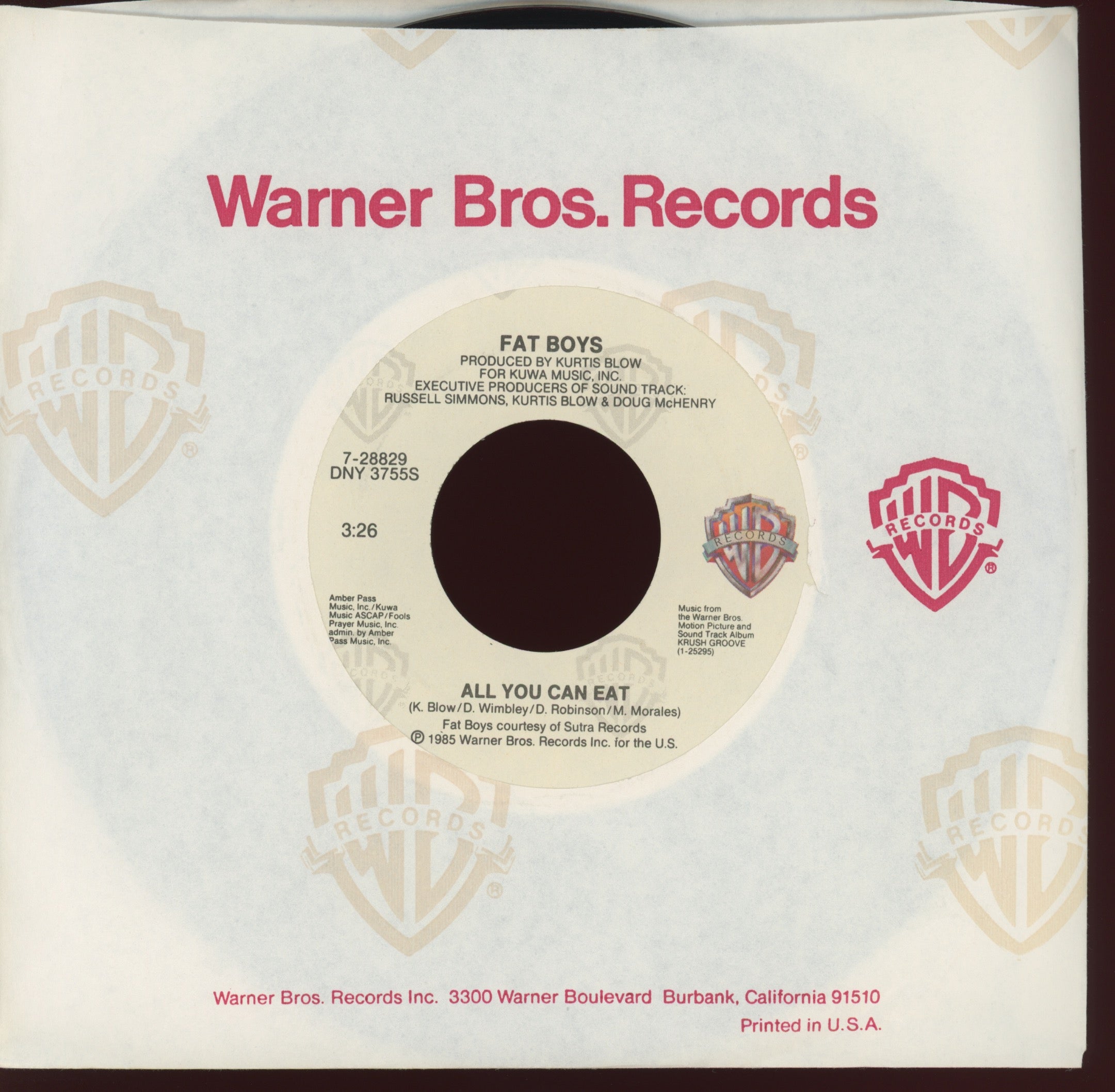 Various - Music From The Warner Bros. Motion Picture “Krush Groove” on WB