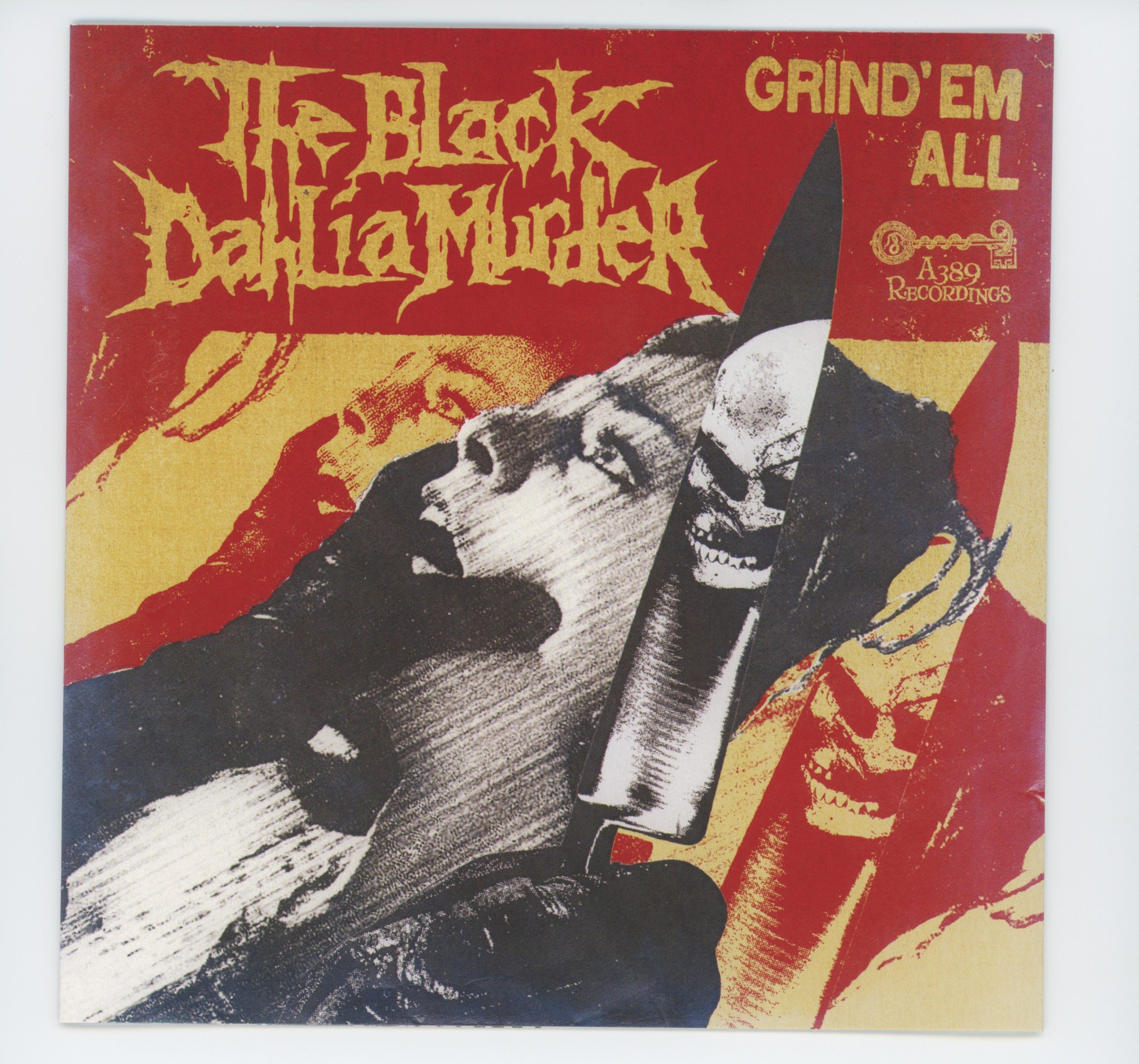 The Black Dahlia Murder - Grind 'Em All on A389 Single Sided Etched Yellow With Red Bloodspatter 7"