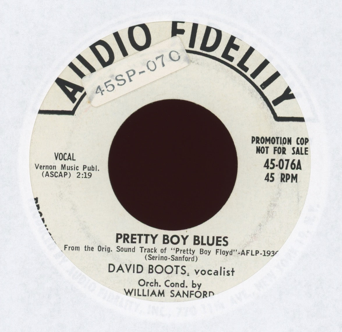 David Boots - Pretty Boy Blues on Audio Fidelity Promo