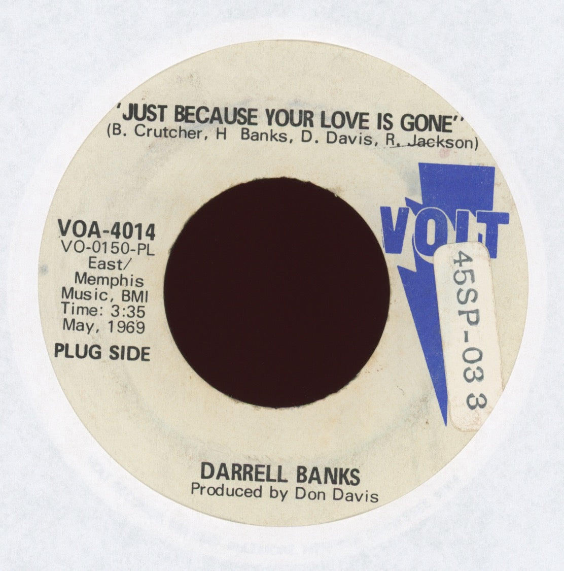 Darrell Banks - Just Because Your Love Is Gone on Volt Promo
