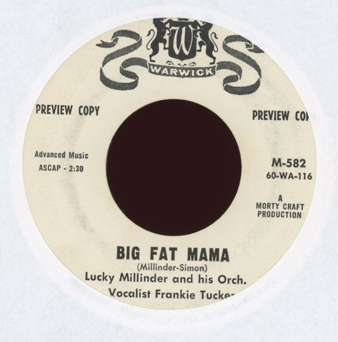 Lucky Millinder And His Orchestra - Big Fat Mama on Warwick Promo