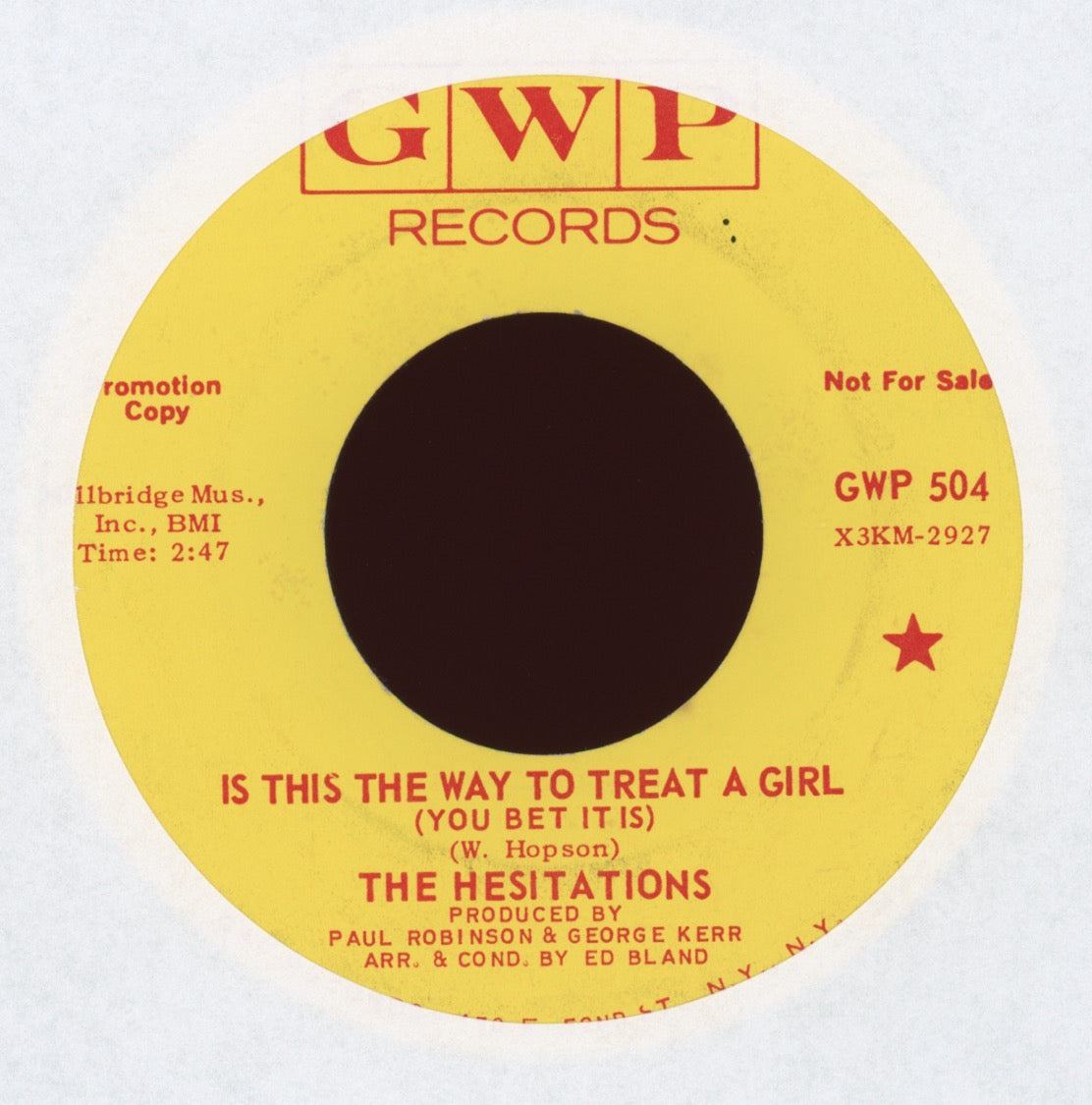 The Hesitations - Is This The Way To Treat A Girl on GWP Promo
