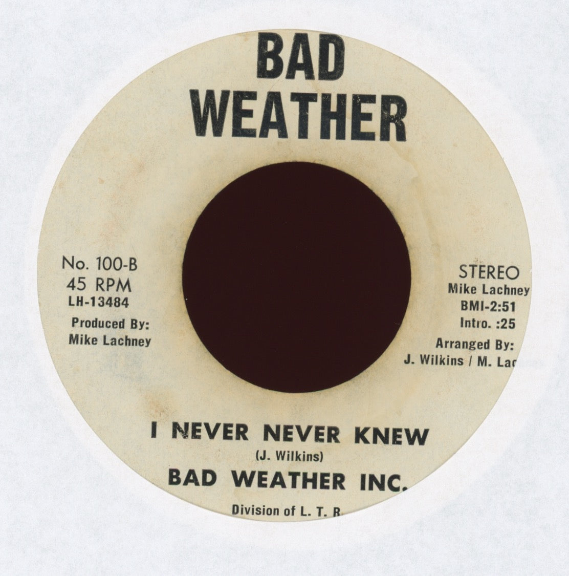 Bad Weather Inc - I Never Never Knew on Bad Weather
