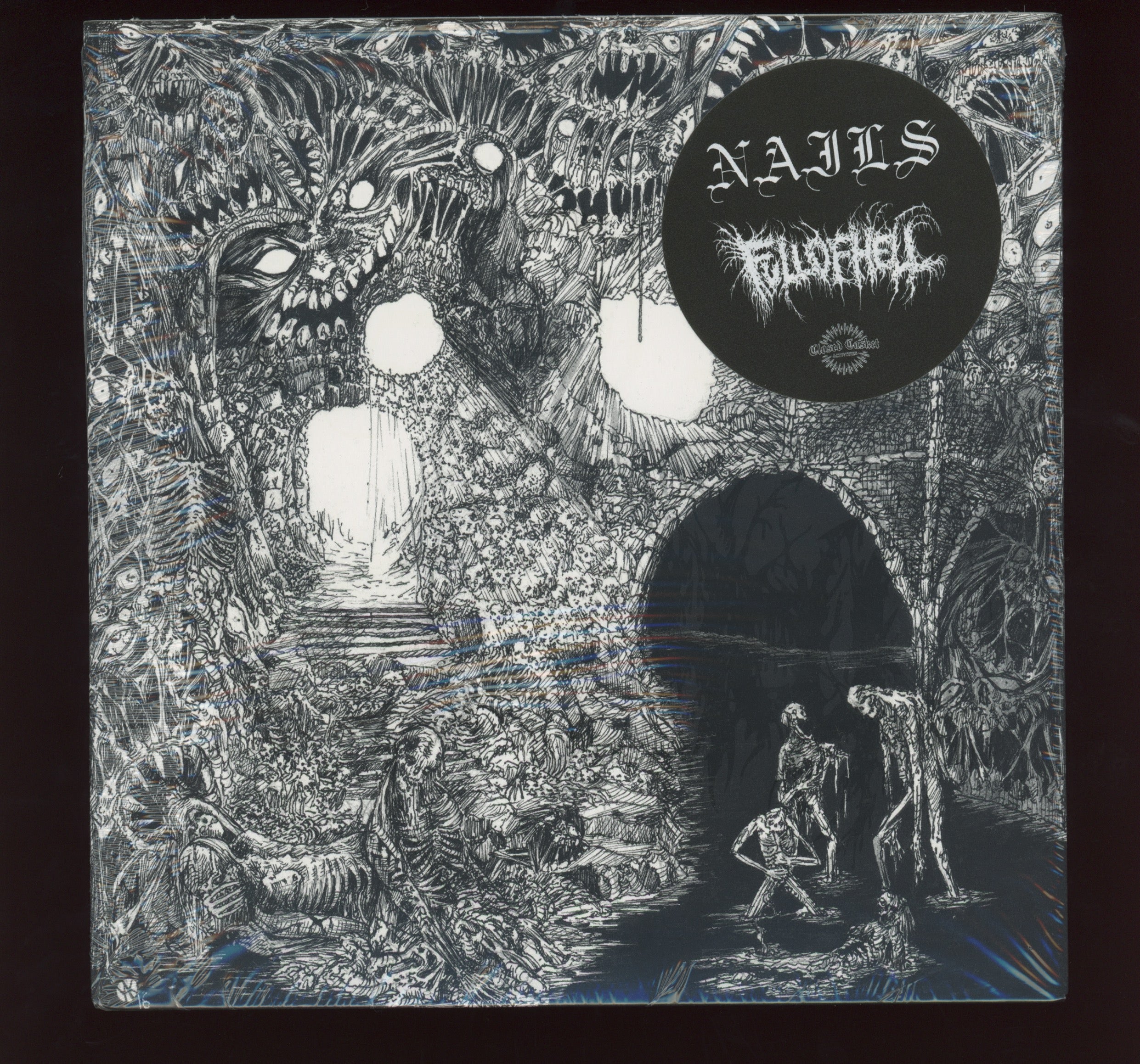Nails / Full Of Hell on Closed Casket Activities Gold Metallic Split 7"