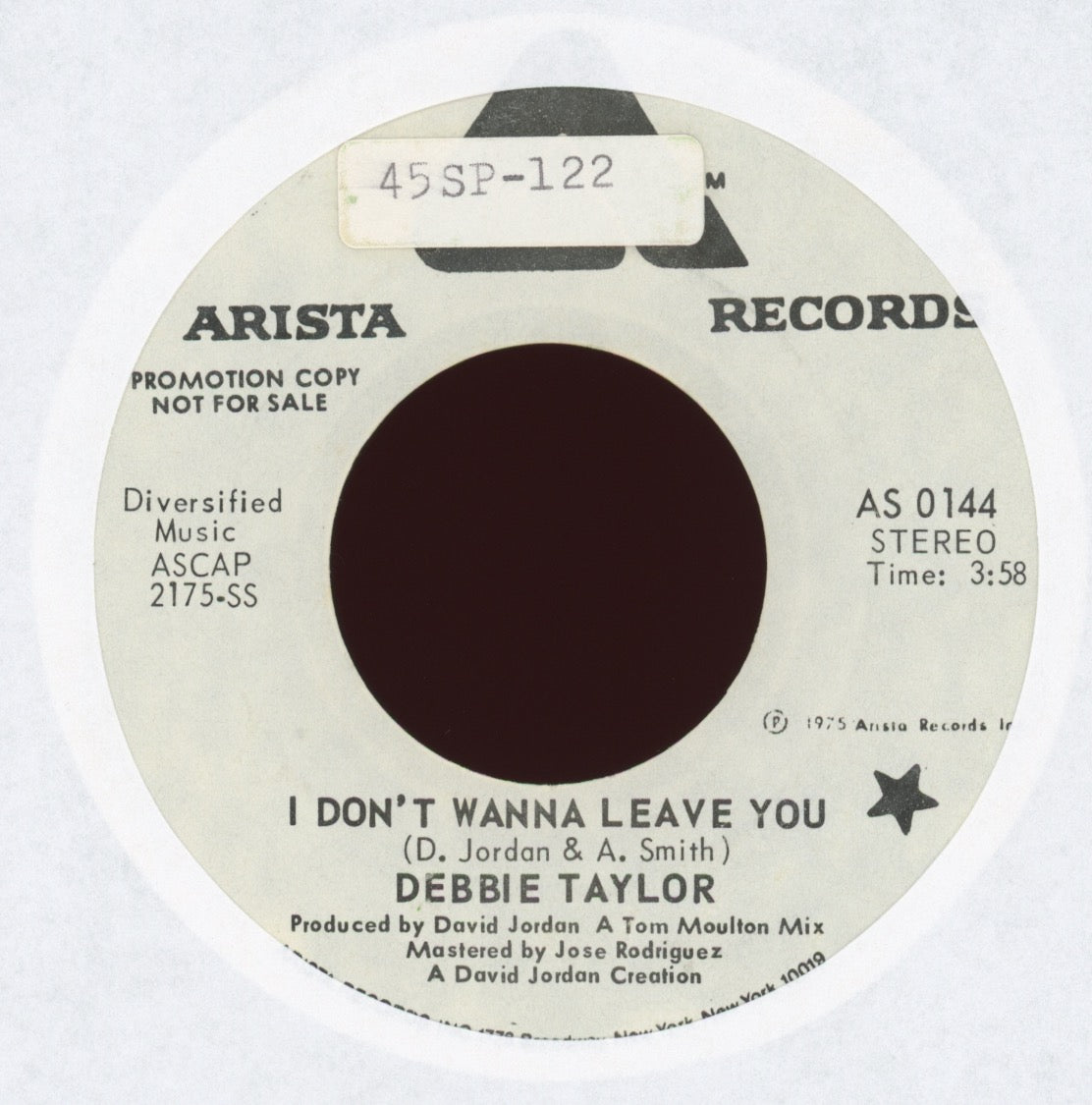 Debbie Taylor - I Don't Wanna Leave You on Arista Promo