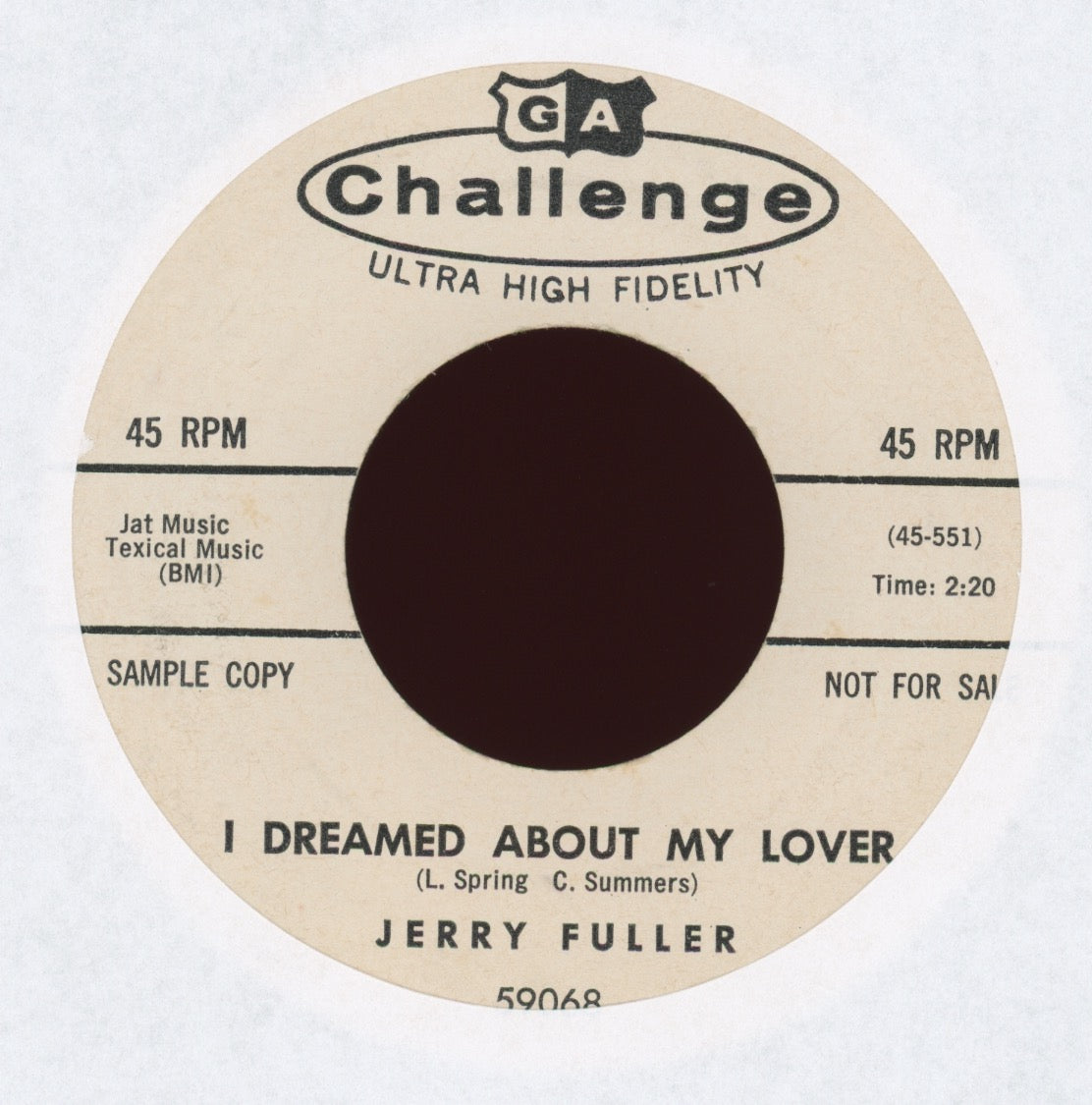 Jerry Fuller - I Dreamed about my Lover on Challenge Promo