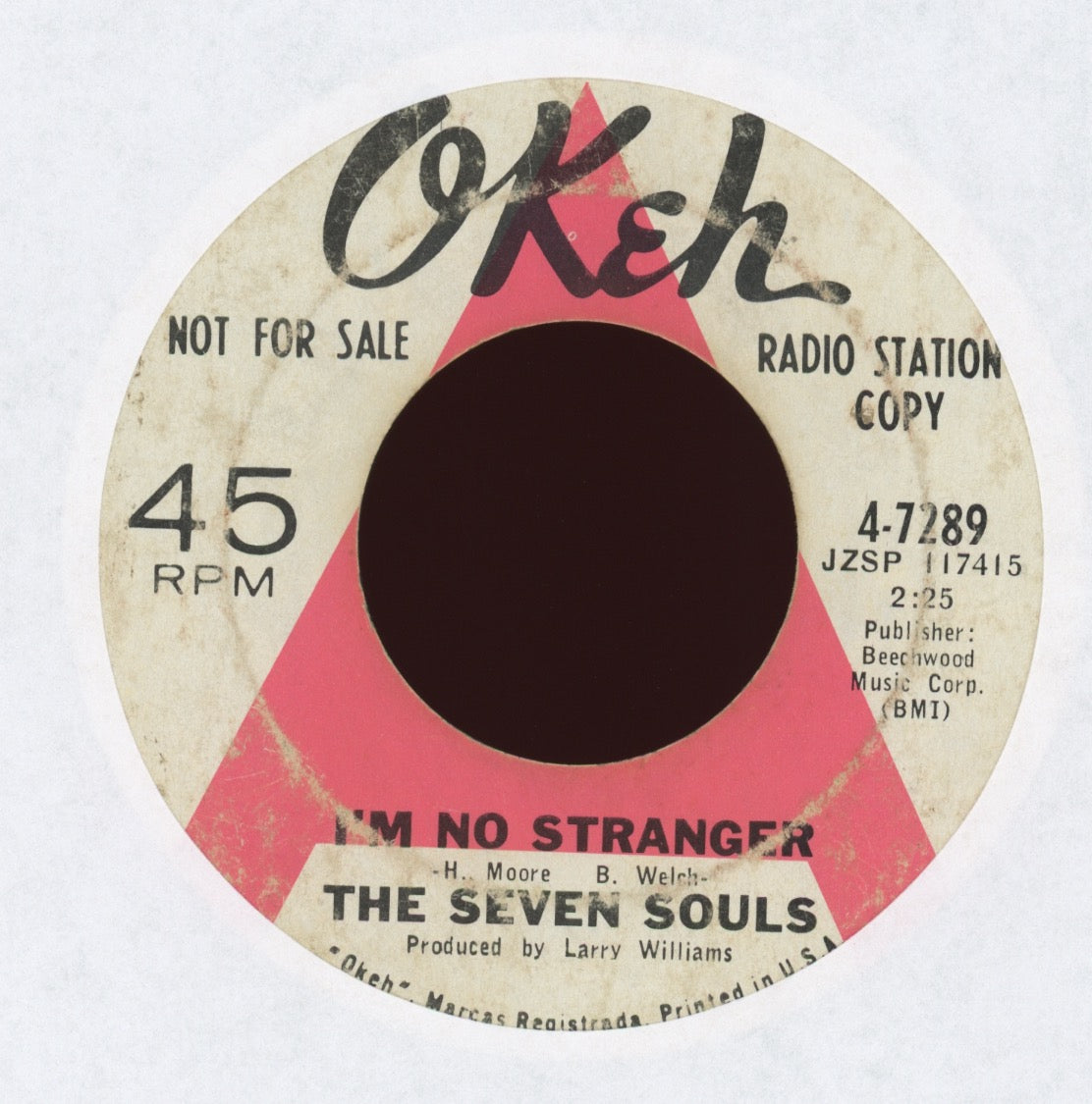 The Seven Souls - I'm No Stranger / I Still Love You on Okeh Promo