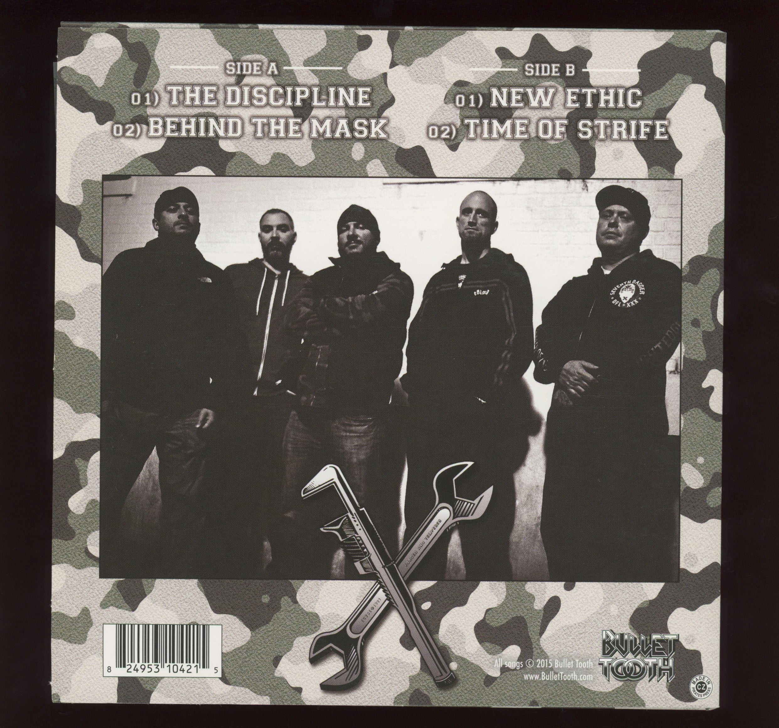 Earth Crisis - The Discipline on Bullet Tooth White Orange and Blue Splatter 7"