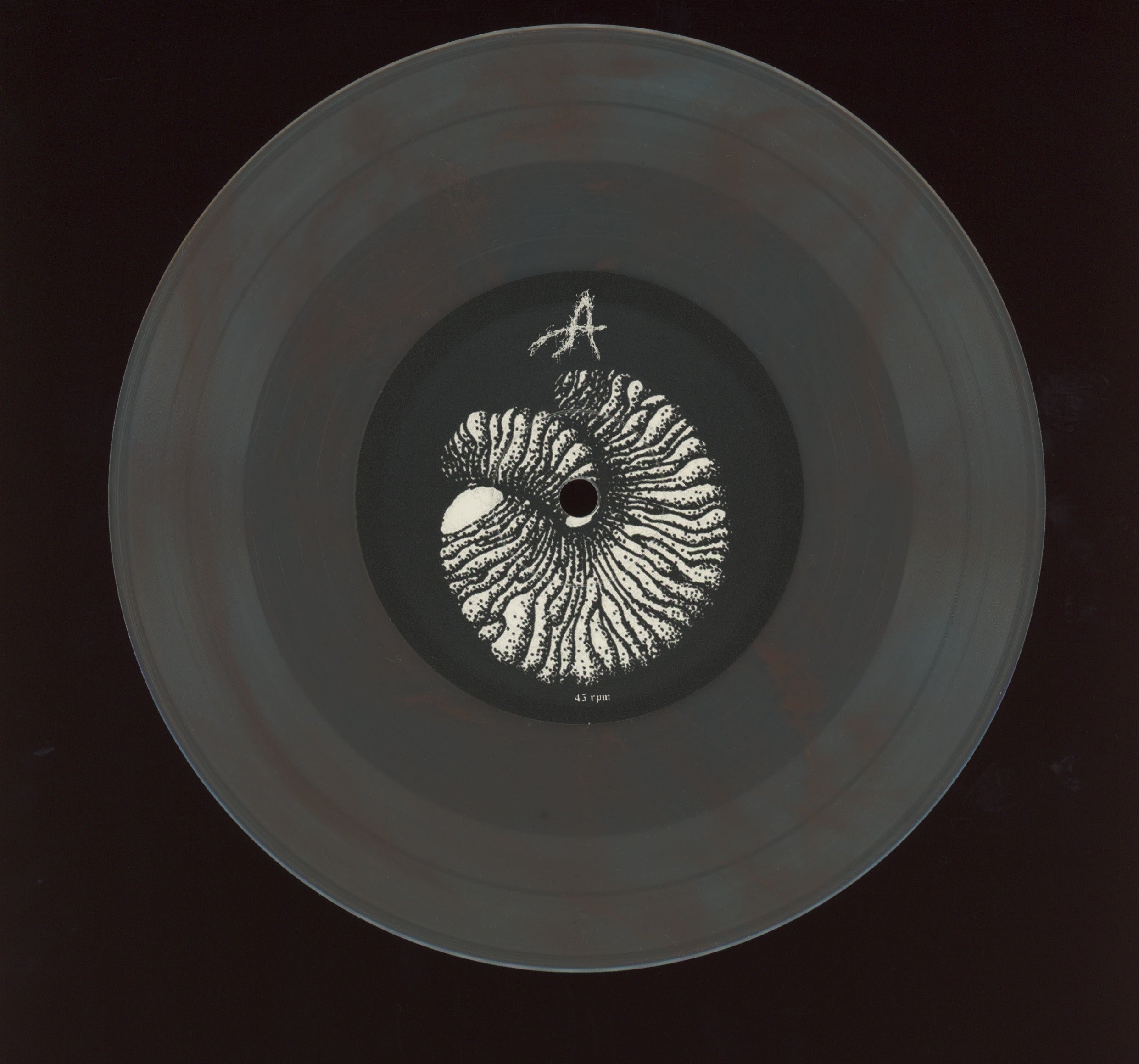Full Of Hell - Amber Mote In The Black Vault on Closed Casket Activities Electric Blue With Gold Swirl 7" Reissue