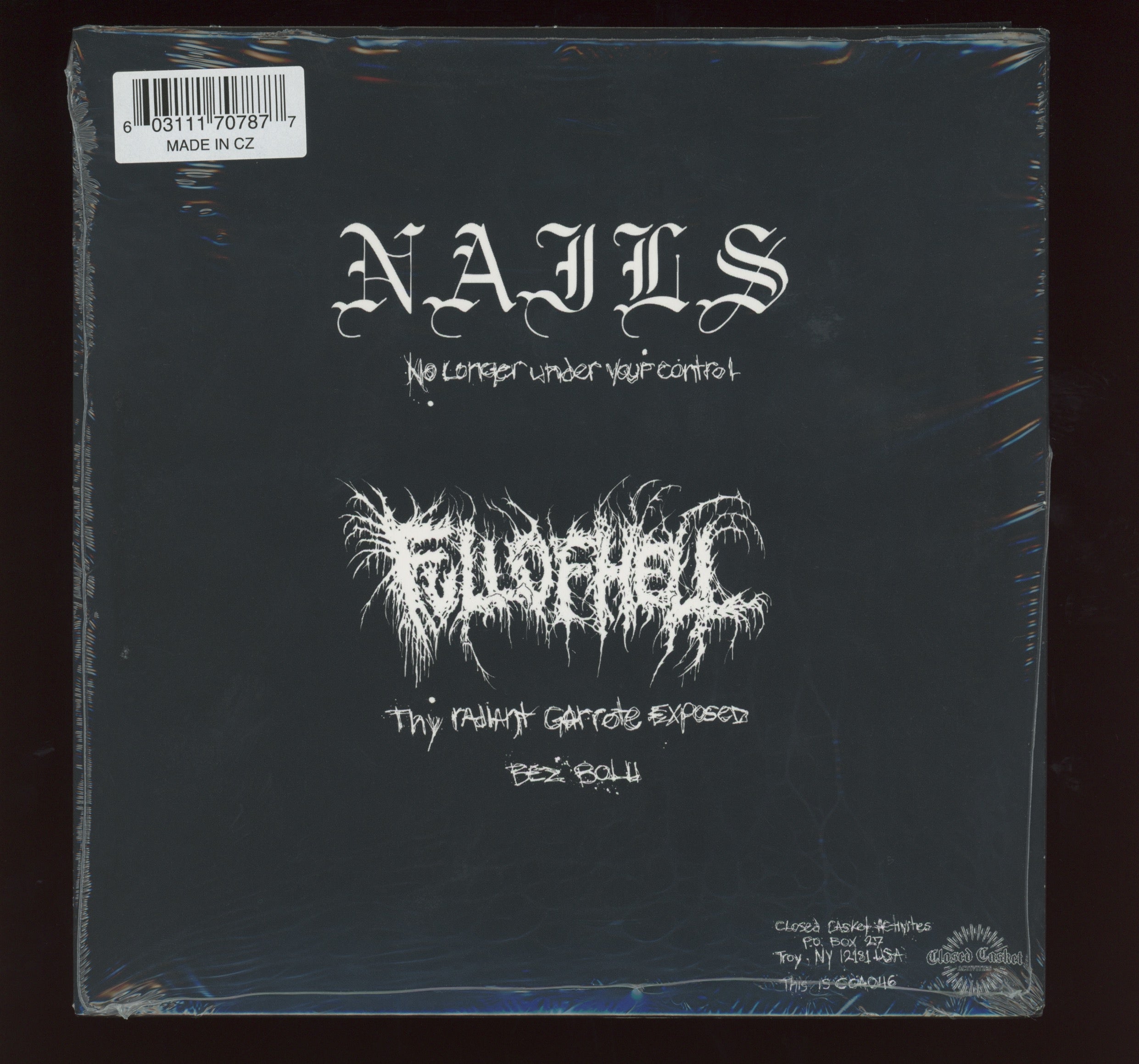 Nails / Full Of Hell on Closed Casket Activities Clear Vinyl Split 7"