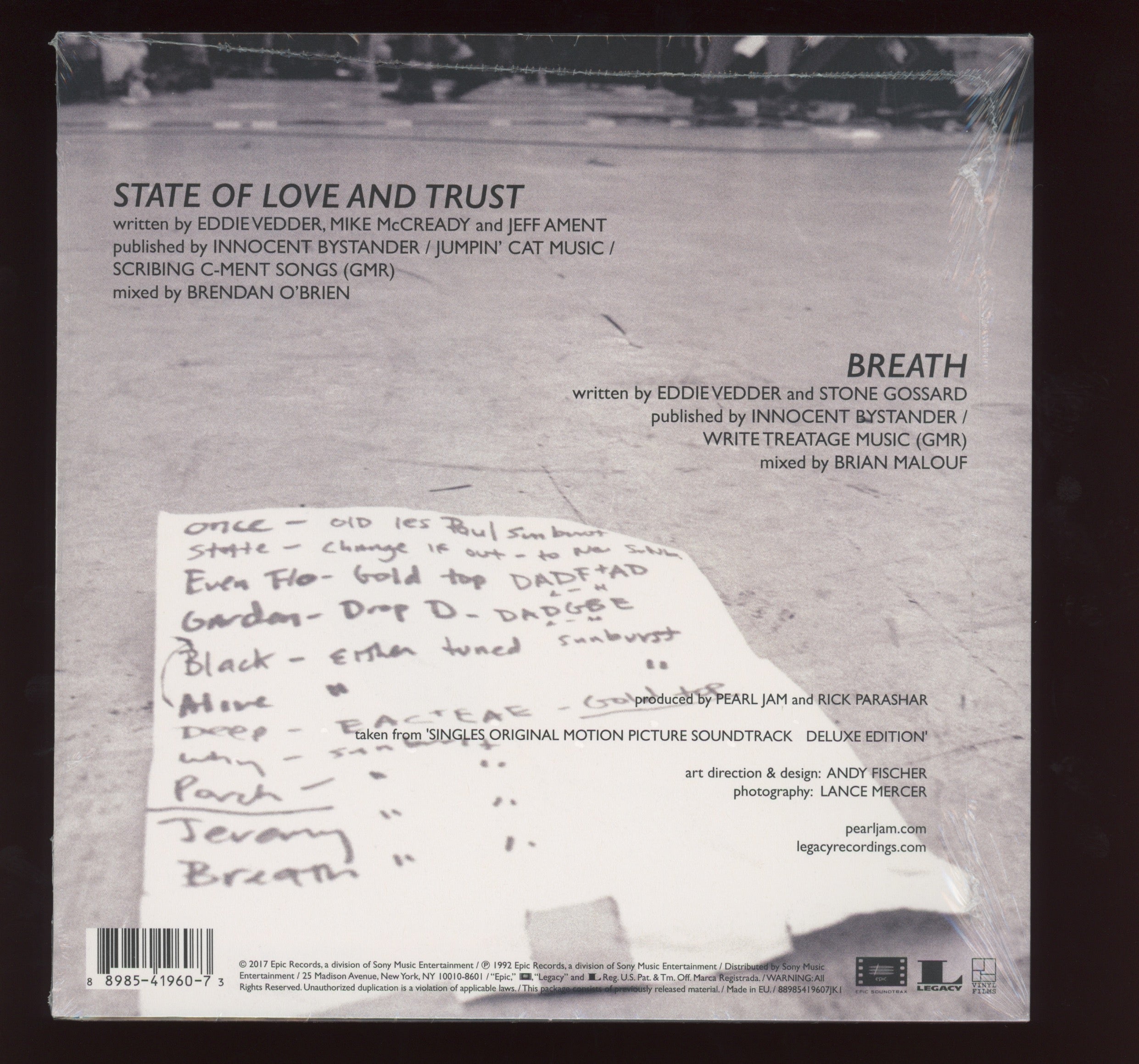 Pearl Jam - State Of Love And Trust on Epic Soundtrax RSD 2017 Sealed