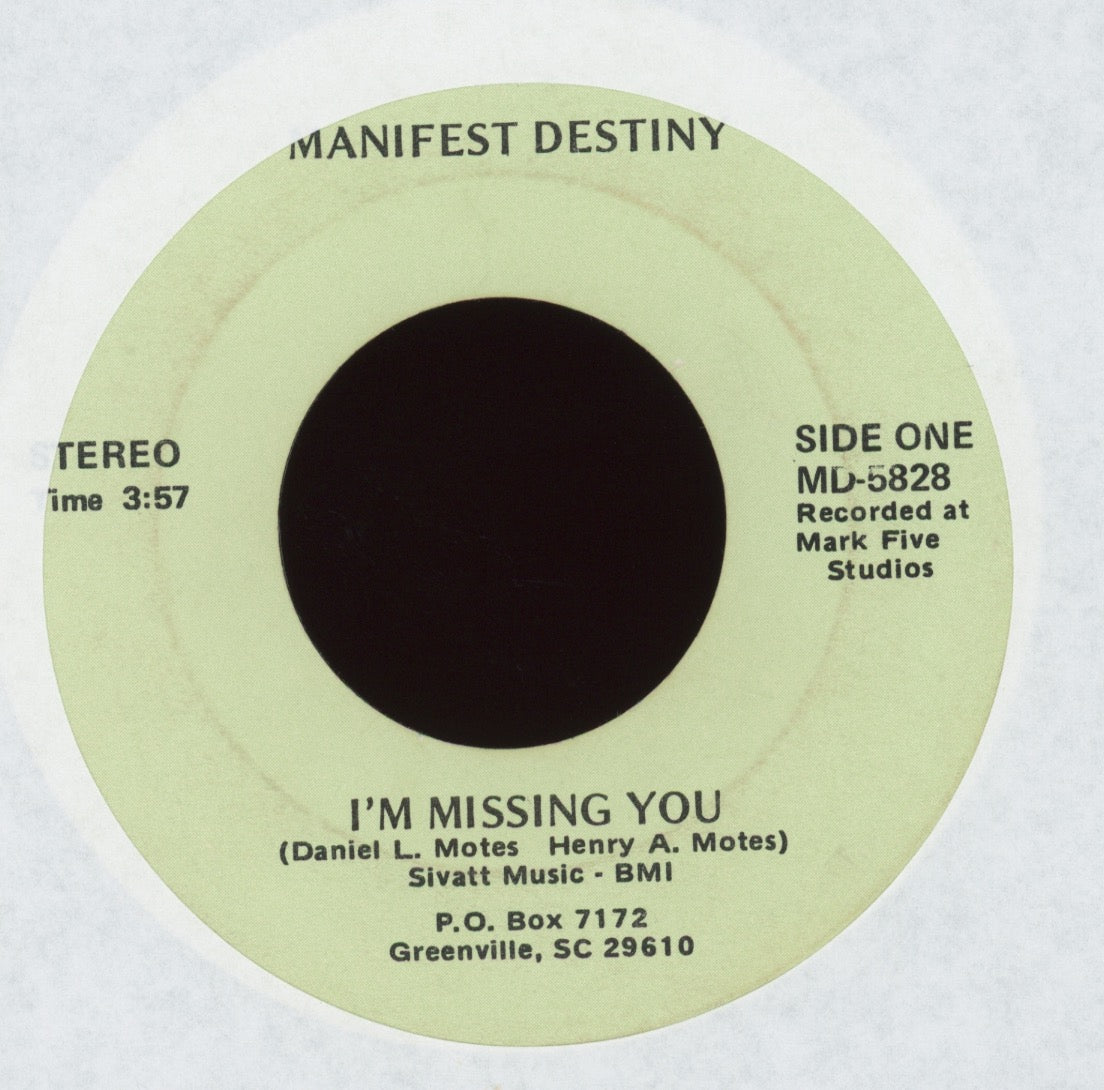 Manifest Destiny - All Night Music / I'm Missing You Private Press Mark Five Studios