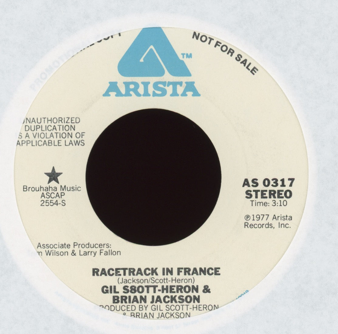 Gil Scott-Heron & Brian Jackson - Racetrack In France on Arista Promo