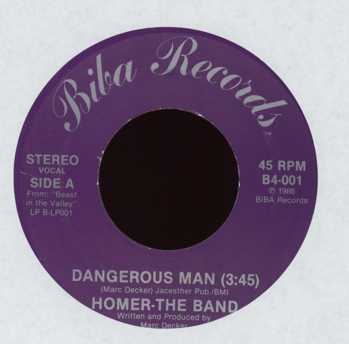 Homer-The Band - Dangerous Man on Biba