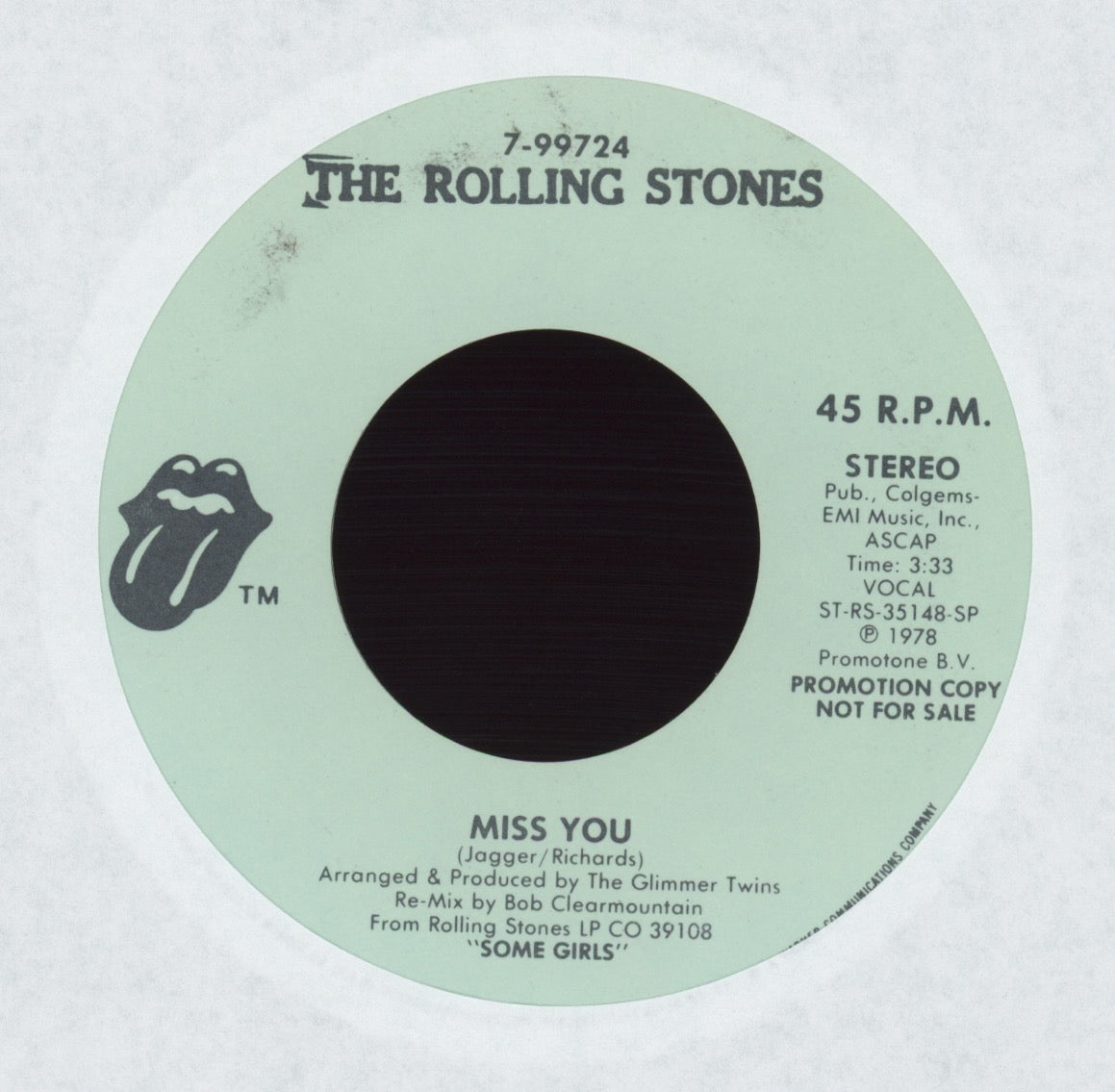 The Rolling Stones - Miss You on Rolling Stones Records Promo
