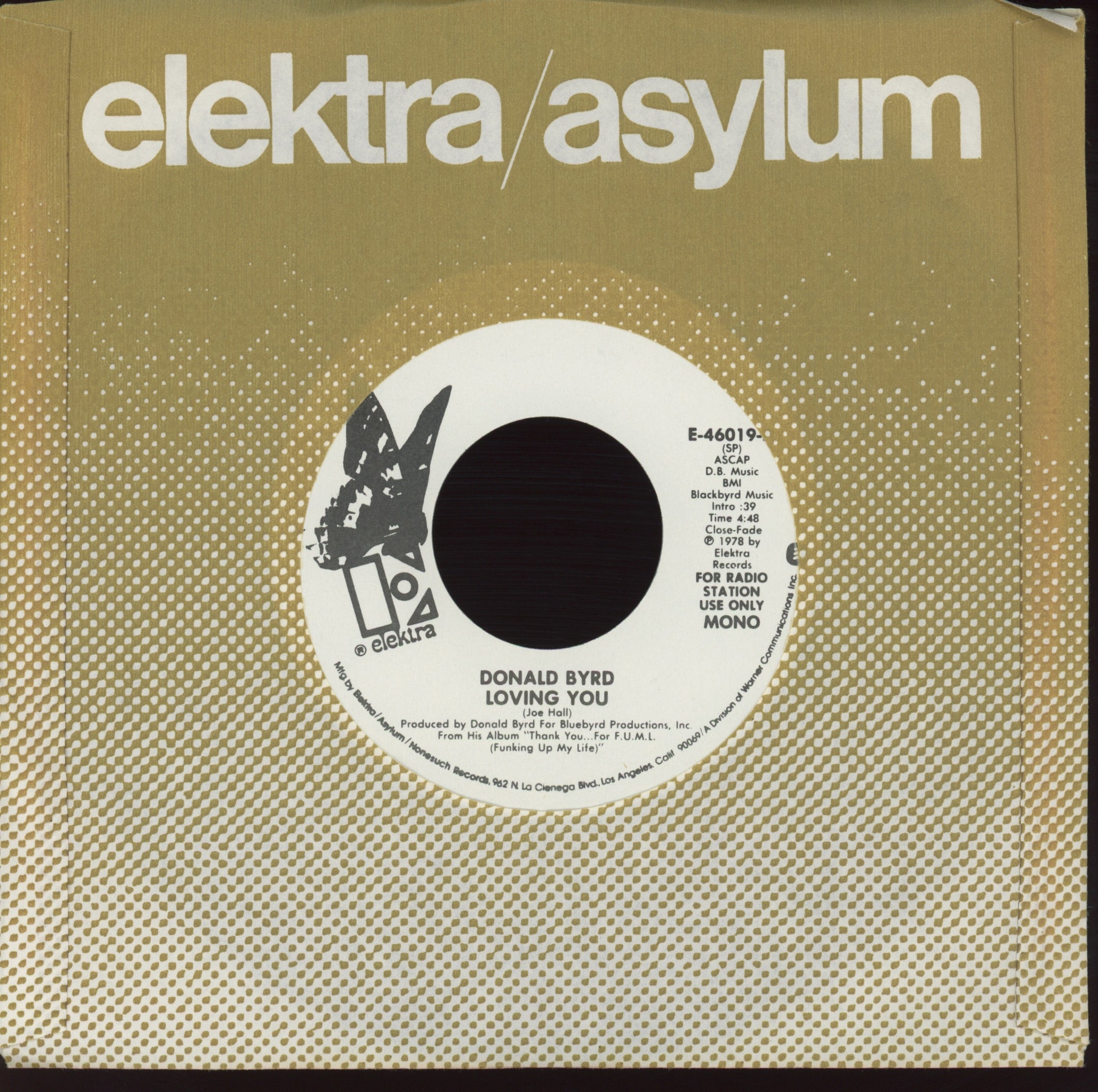 Donald Byrd - Loving You on Elektra Promo