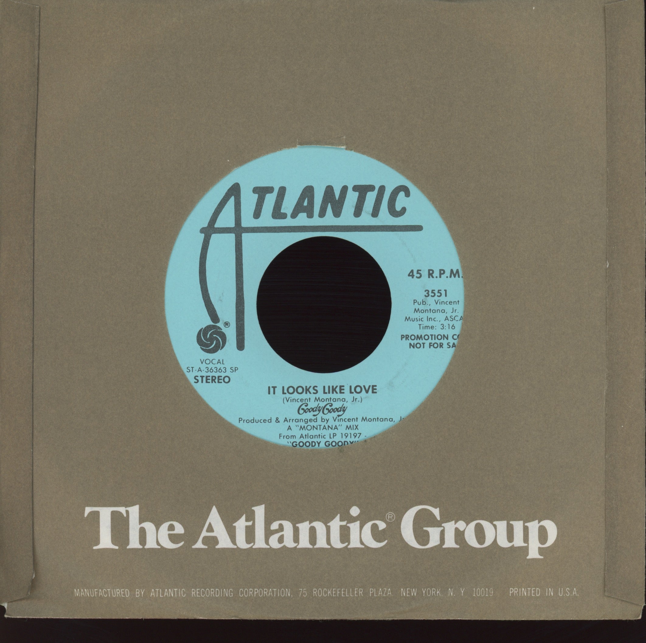 Goody Goody - It Looks Like Love on Atlantic Promo