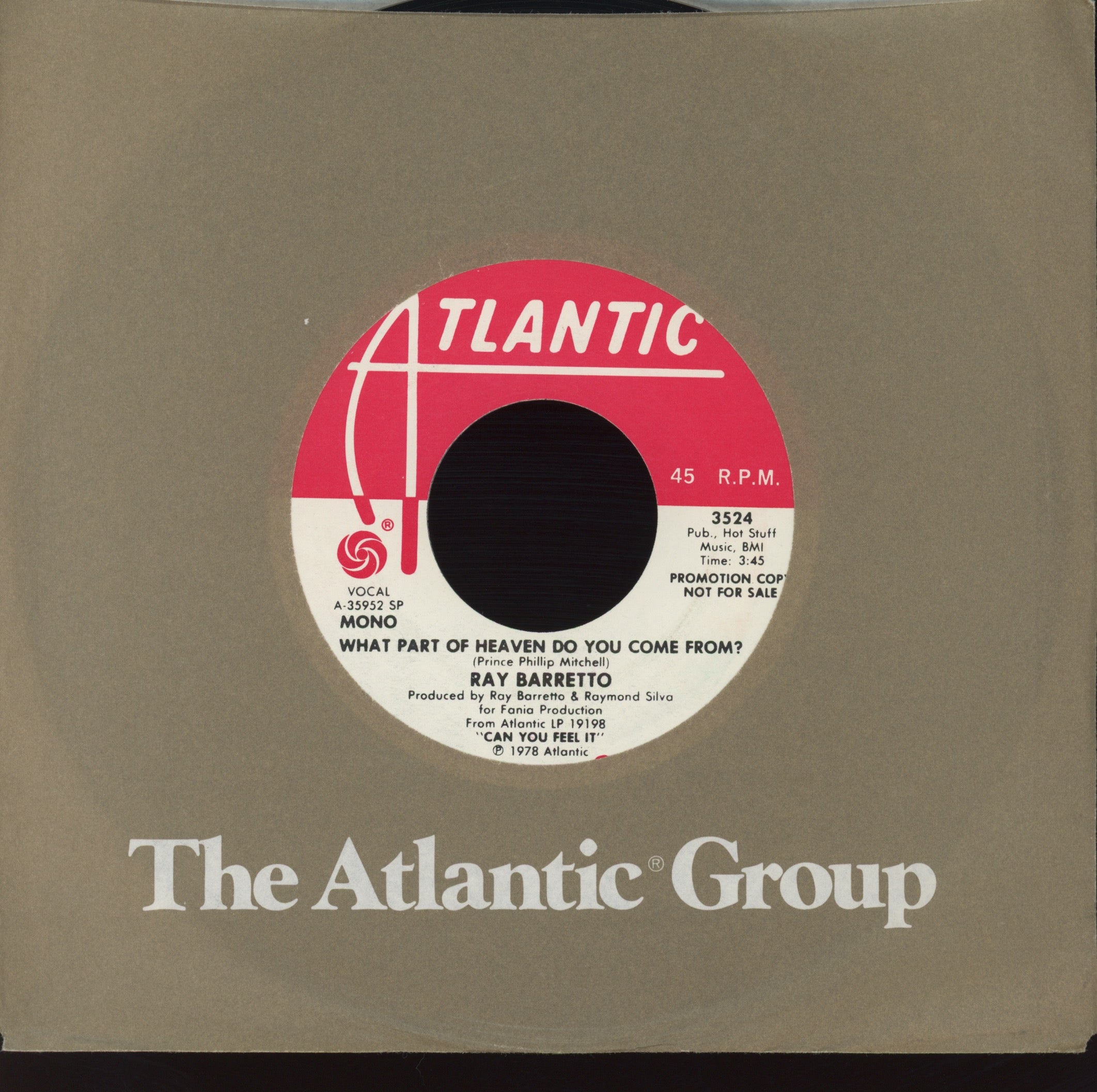 Ray Barretto - What Part Of Heaven Do You Come From? on Atlantic Promo