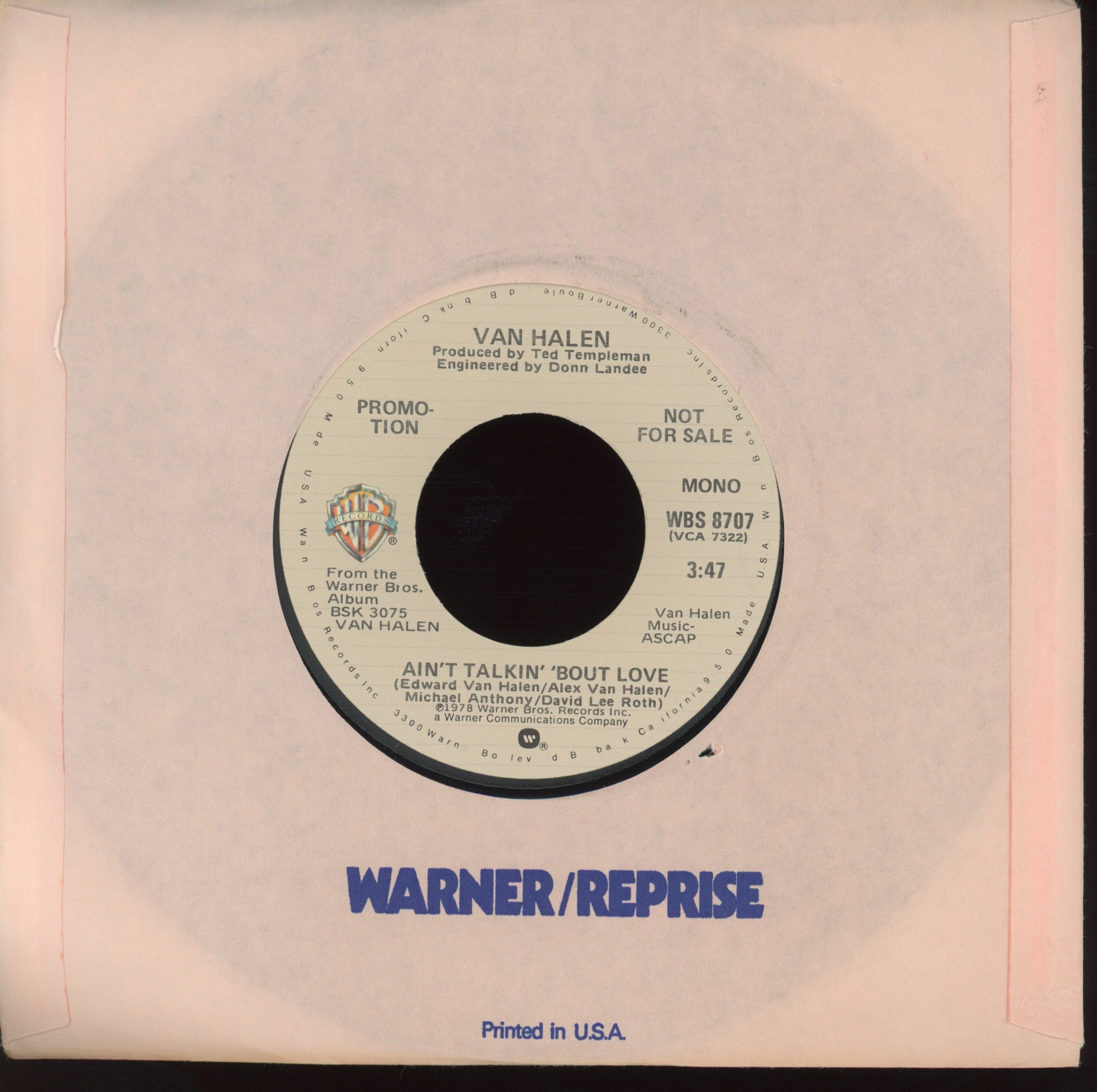 Van Halen - Ain't Talkin' 'Bout Love on Warner Bros Promo