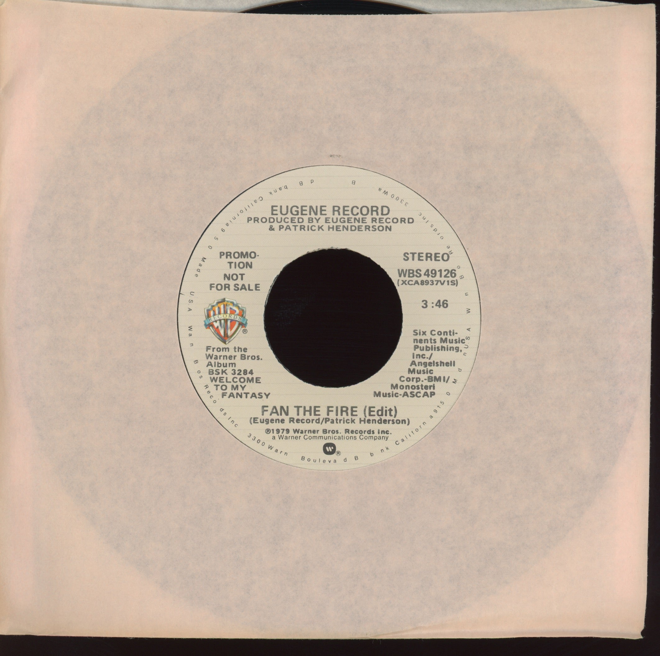 Eugene Record - Fan The Fire on Warner Bros. Promo