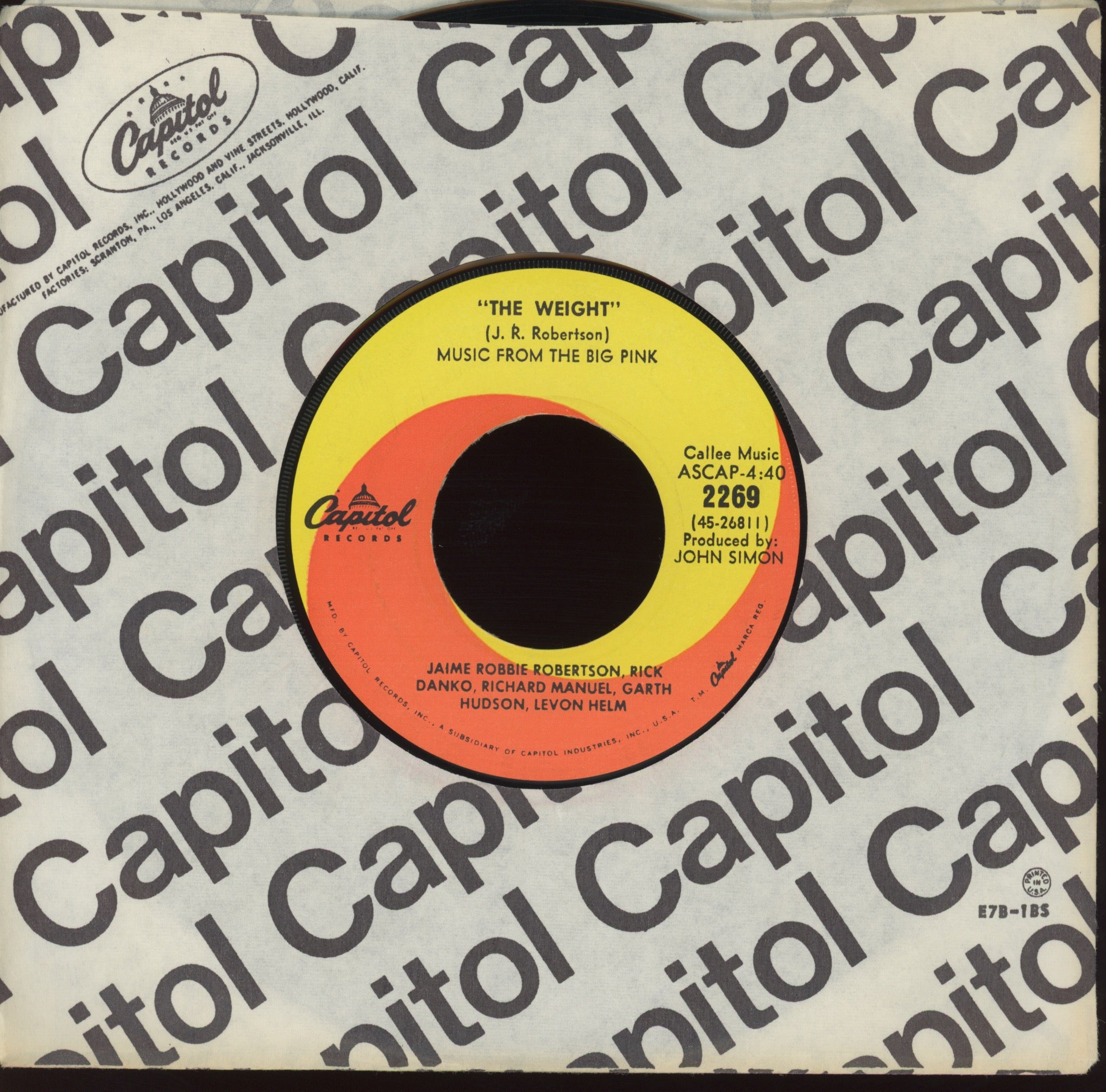 Robertson Danko Manuel Hudson Helm - The Weight on Capitol The Band