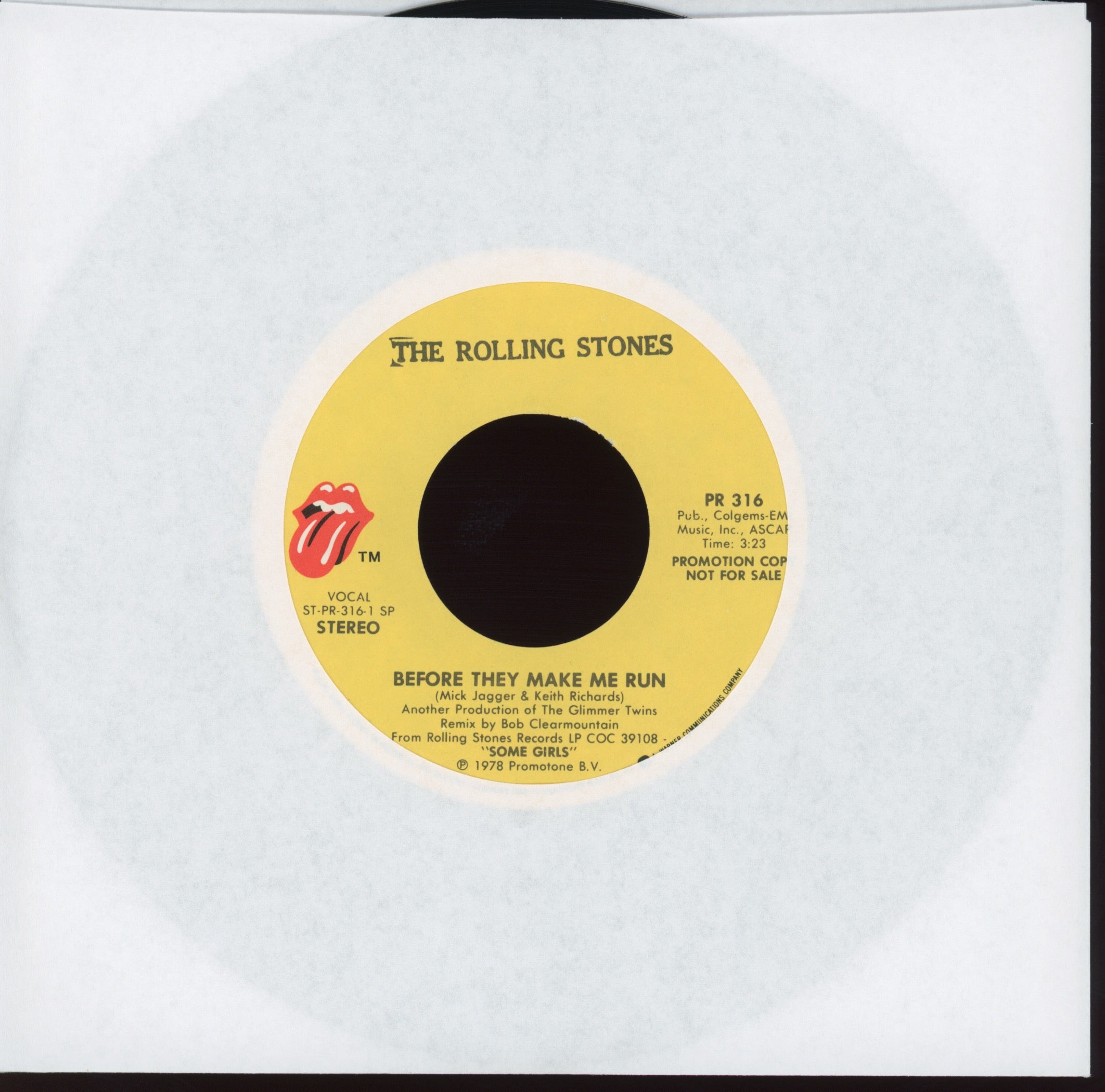 The Rolling Stones - Before They Make Me Run on Rolling Stones Records Promo With Picture Sleeve