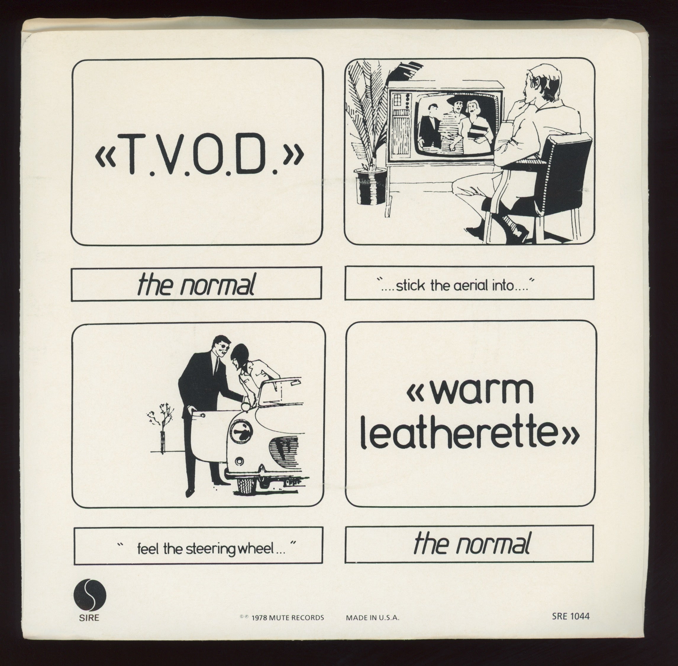 The Normal - T.V.O.D. on Sire Promo With Picture Sleeve