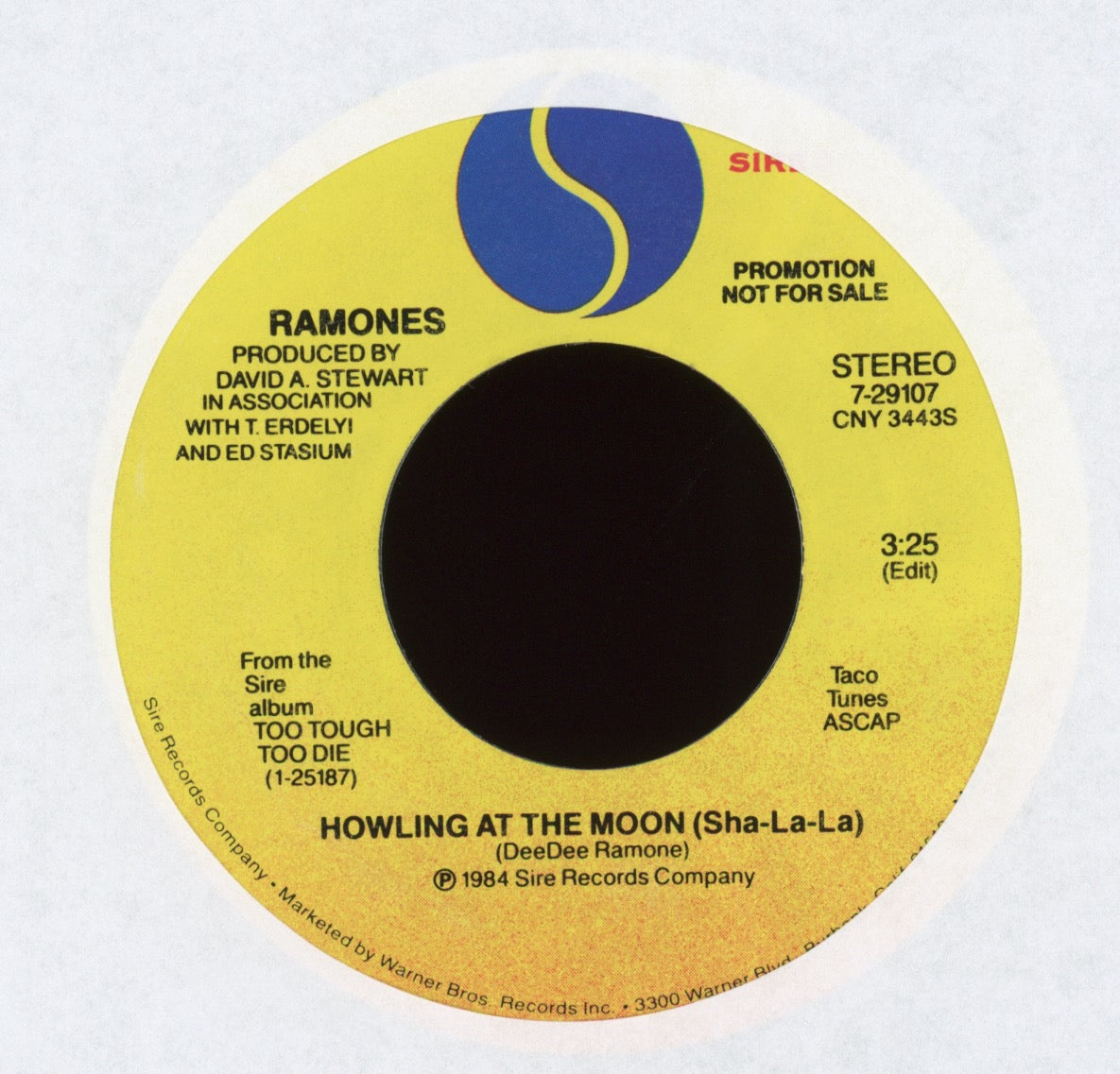 Ramones - Howling At The Moon (Sha-La-La) on Sire Promo