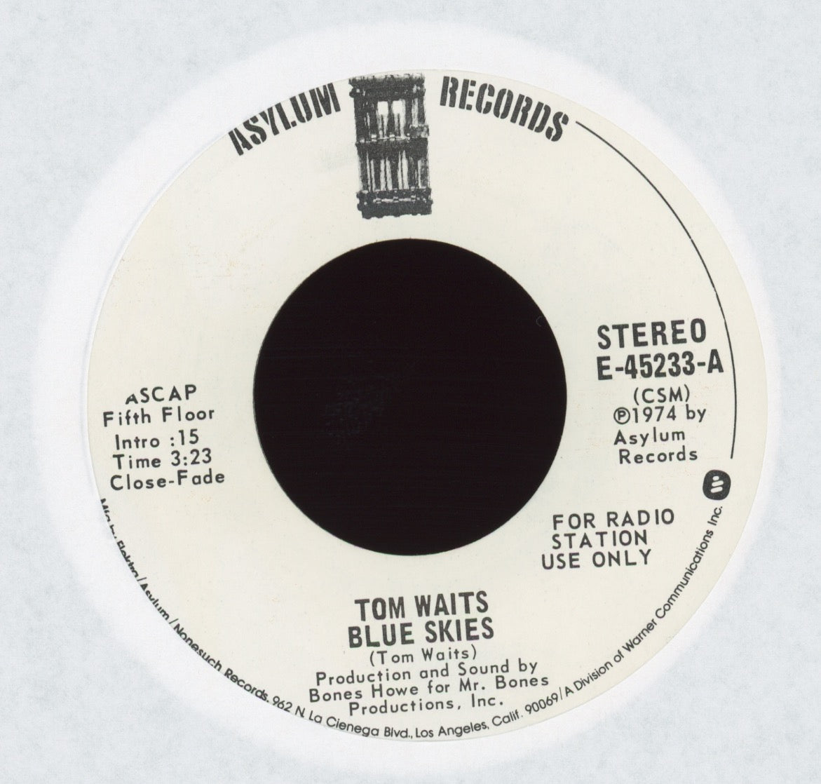 Tom Waits - Blue Skies on Asylum Promo
