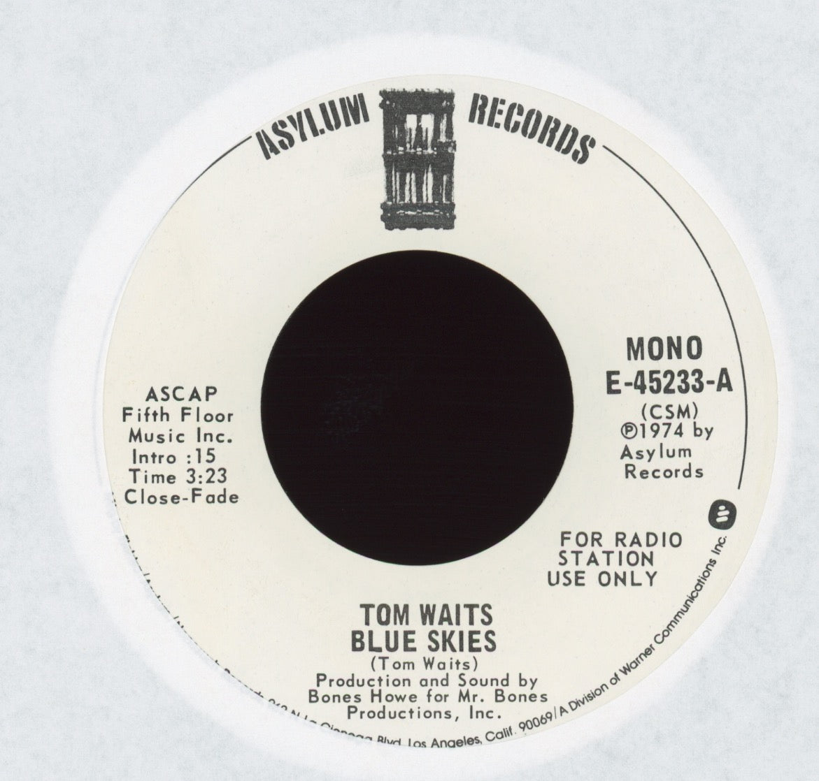 Tom Waits - Blue Skies on Asylum Promo