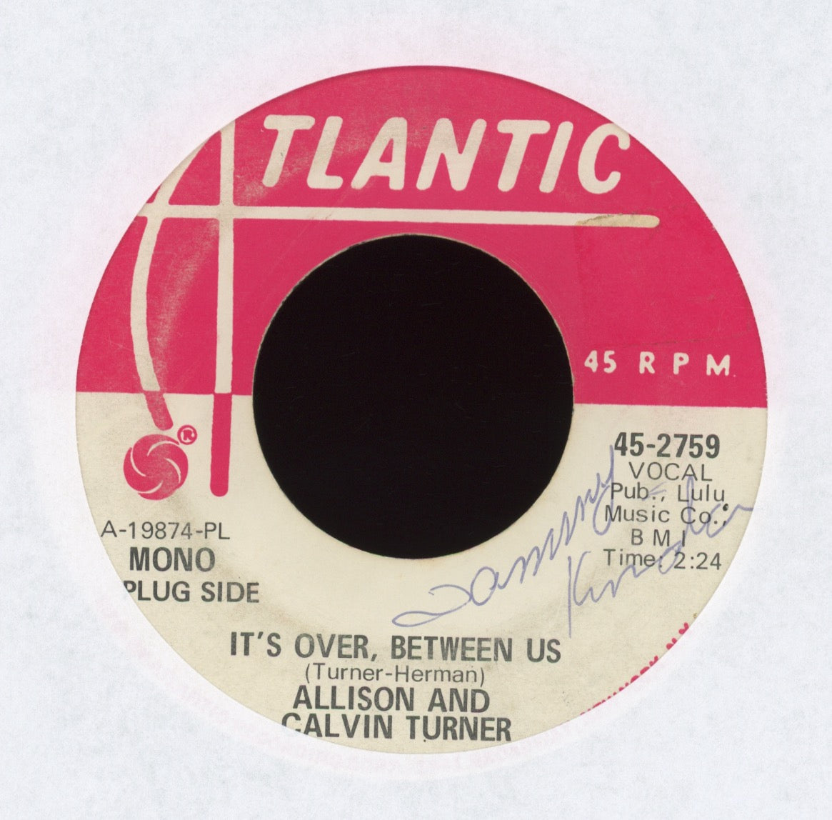 Allison and Calvin Turner - It's Over, Between Us on Atlantic Promo