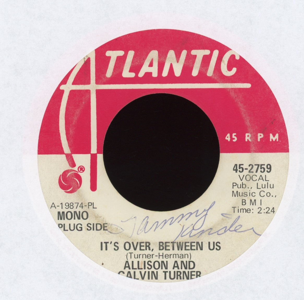 Allison and Calvin Turner - It's Over, Between Us on Atlantic Promo