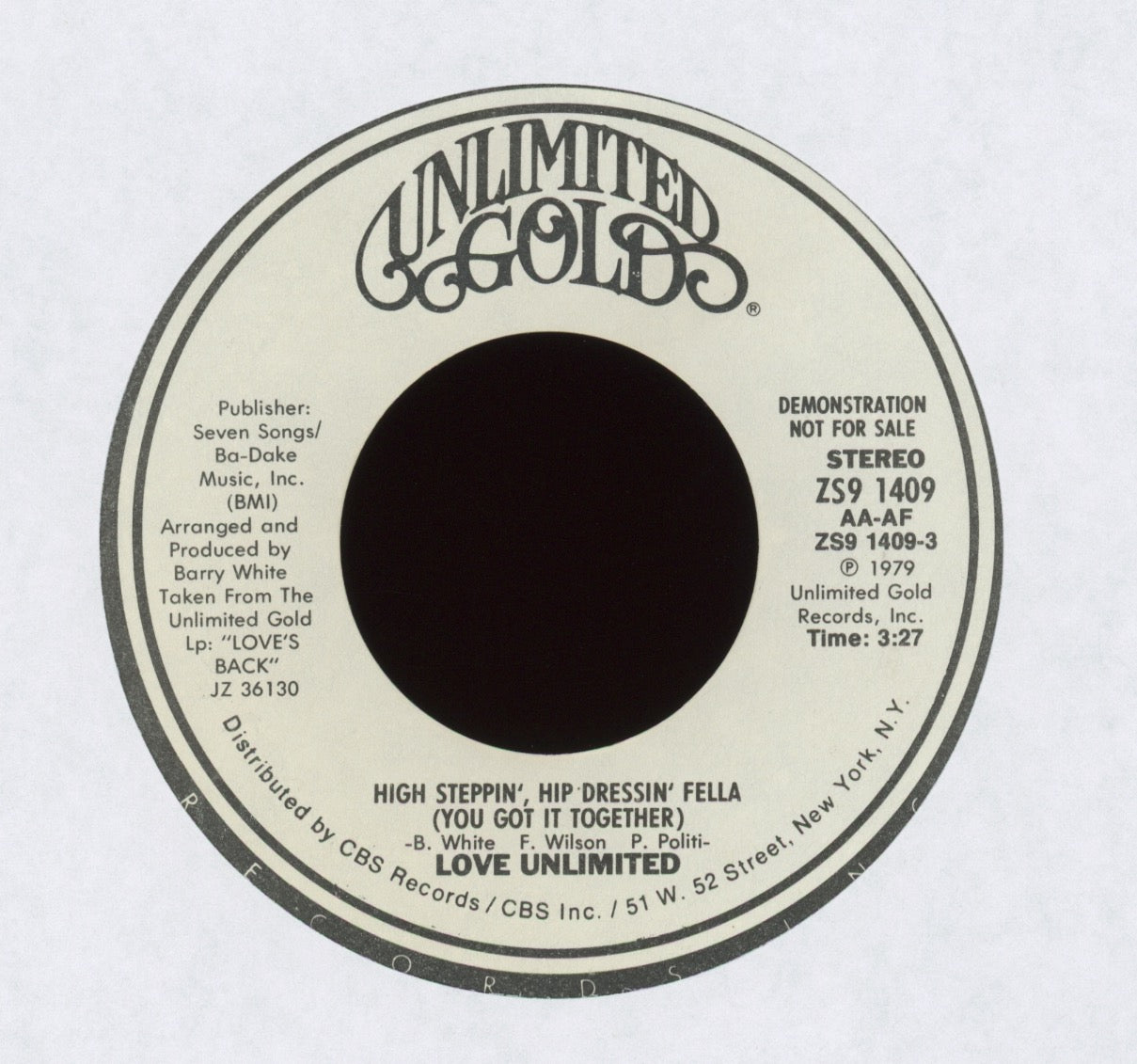 Love Unlimited - High Steppin', Hip Dressin' Fella (You Got It Together) on Unlimited Gold Promo