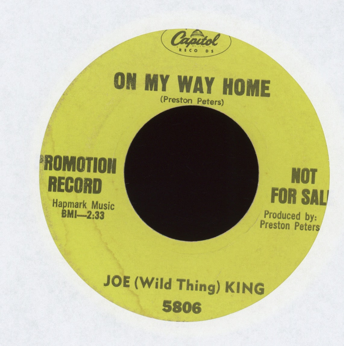 Joe (Wild Thing) King - Hold Out on Capitol Promo