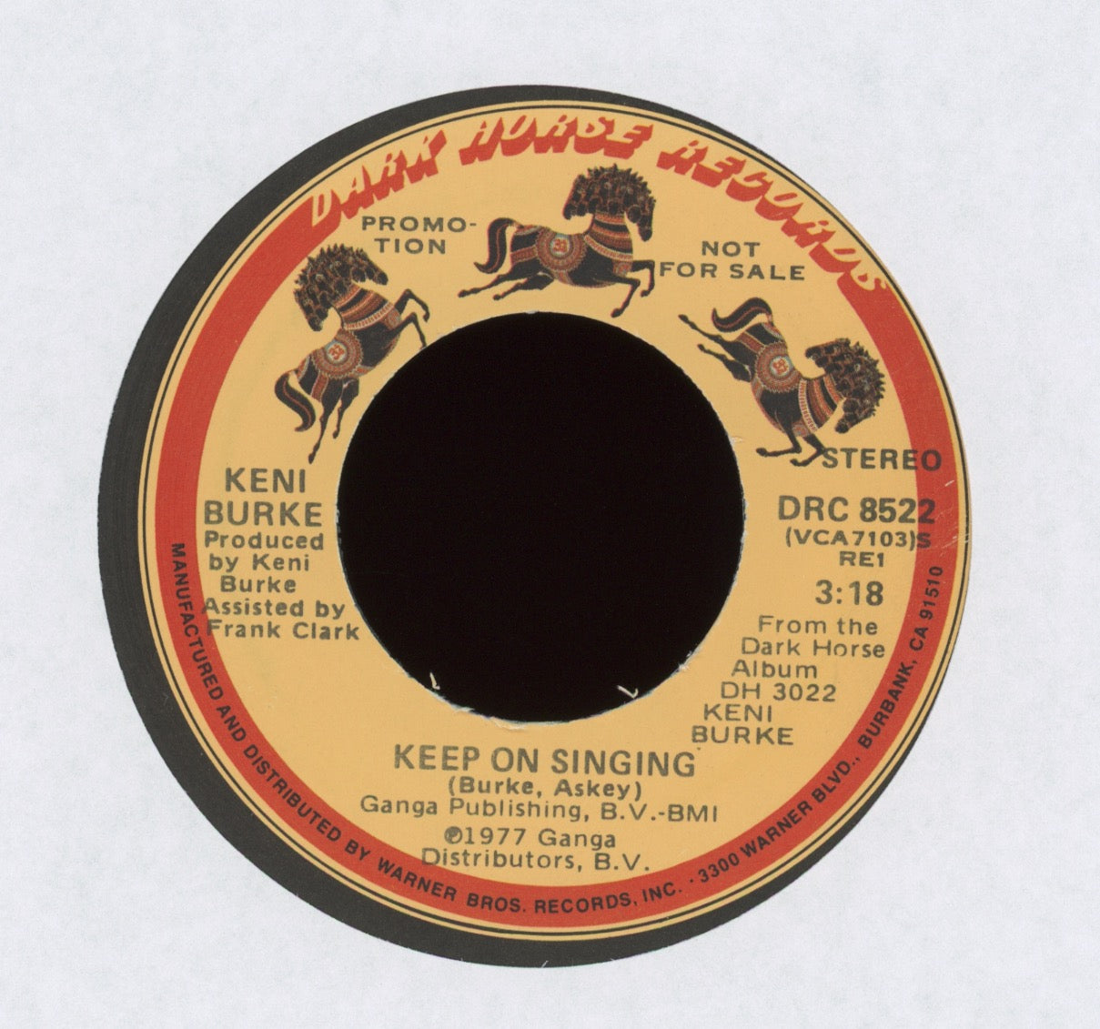 Keni Burke - Keep On Singing on Dark Horse Promo