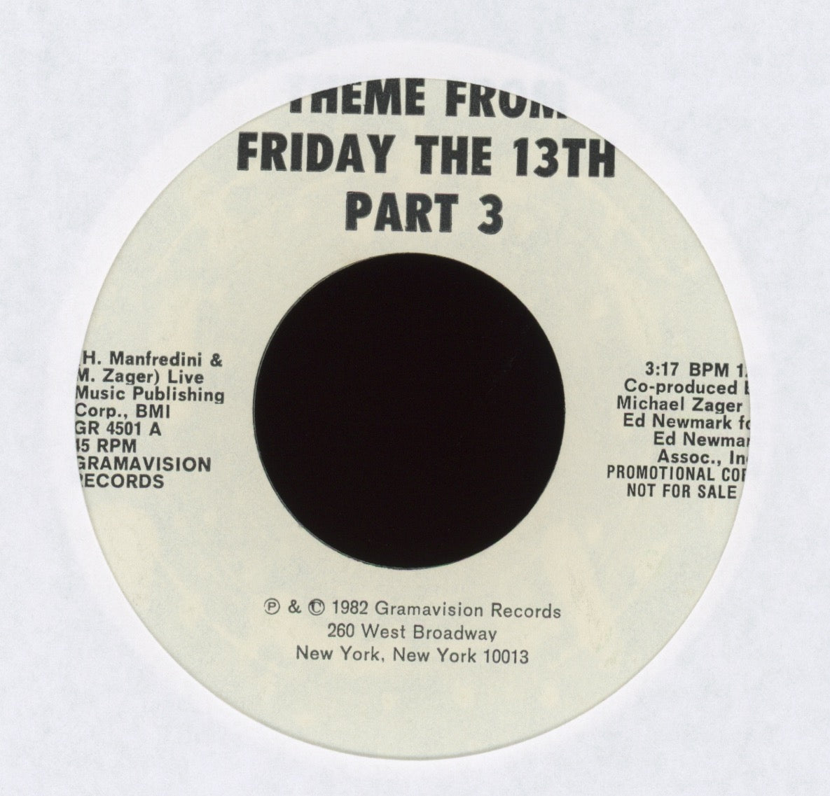 Hot Ice - Theme From Friday The 13th Part 3 on Gramavision Promo