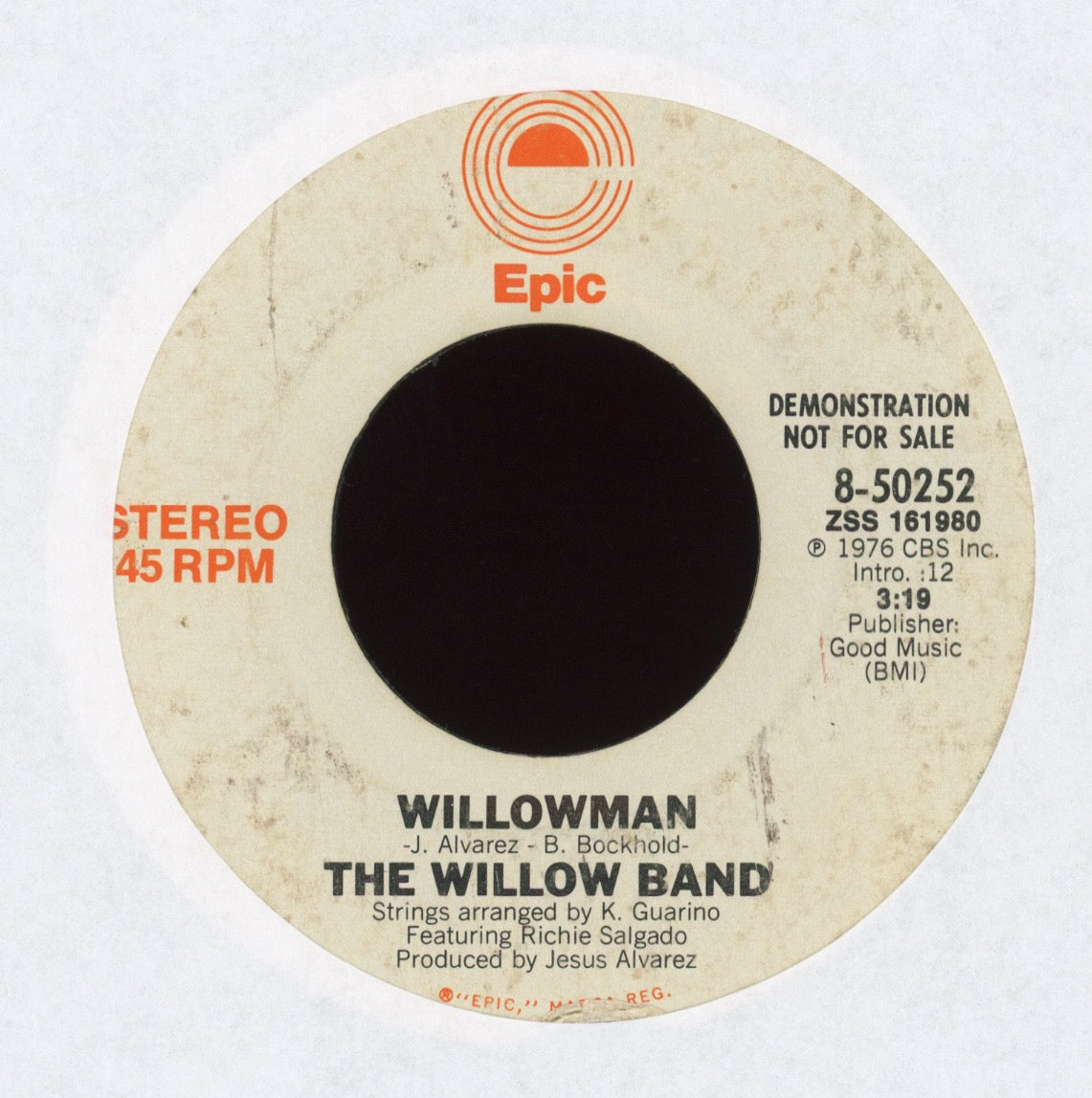 洋楽 WILLOW BAND WILLOWMAN DJ MURO KOCO 45 7 The Willow Band - Willowman on Epic Promo