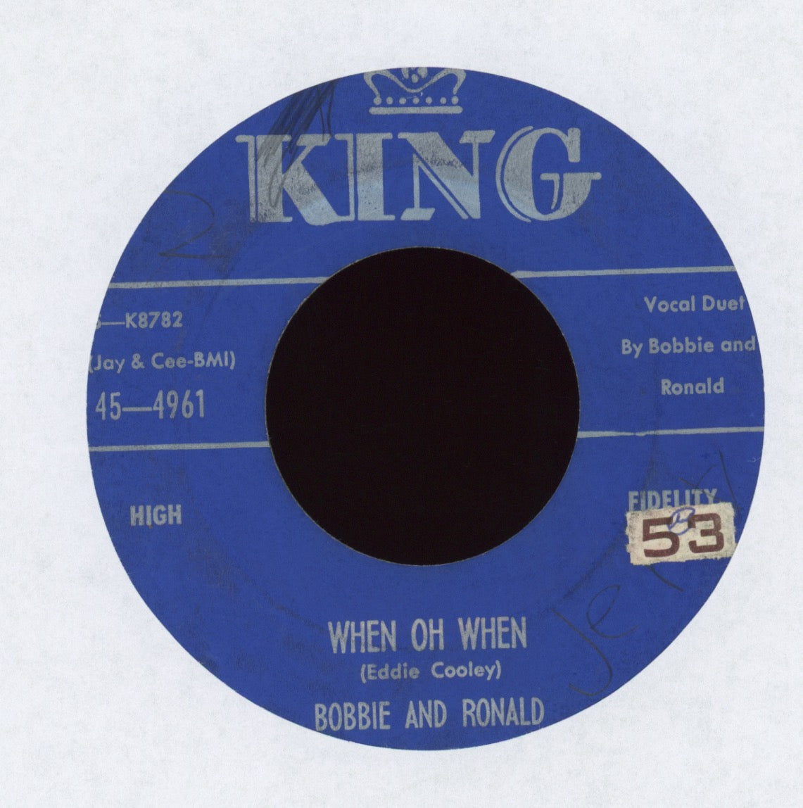 Bobby And Ronald - You're Mine Oh Mine on King