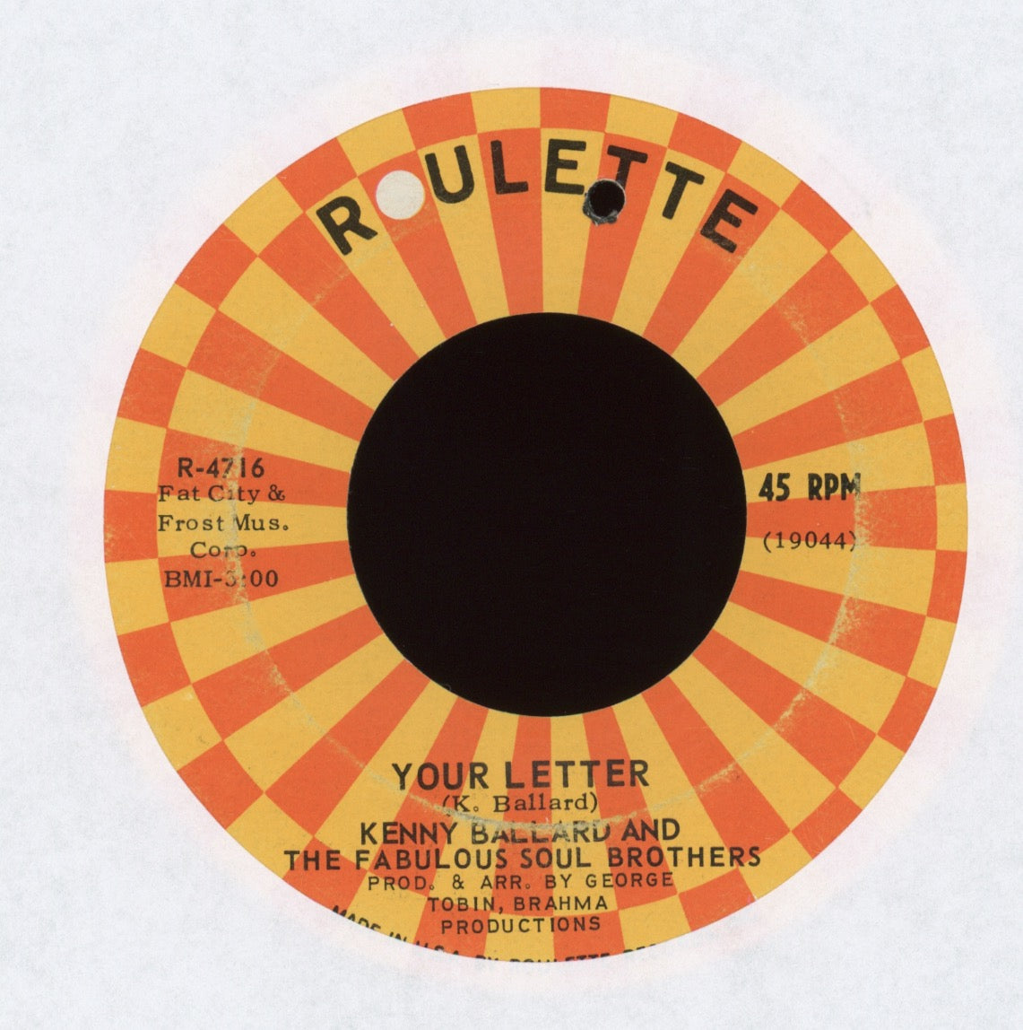 Kenny Ballard & The Fabulous Soul Brothers - I'm Losing You on Roulette