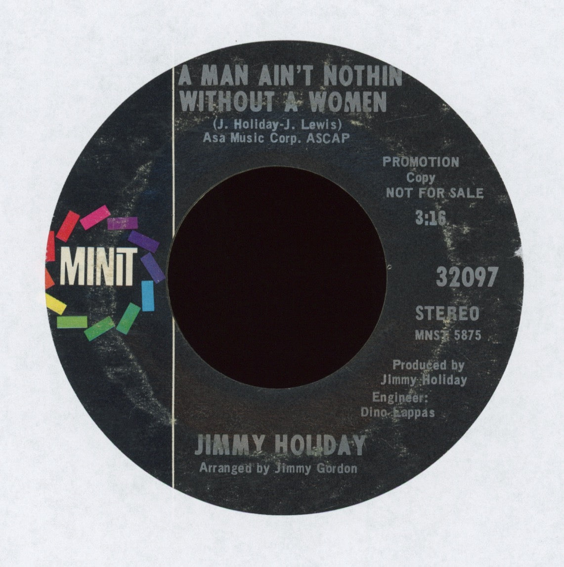 Jimmy Holiday - A Man Ain't Nothing Without A Women on Minit