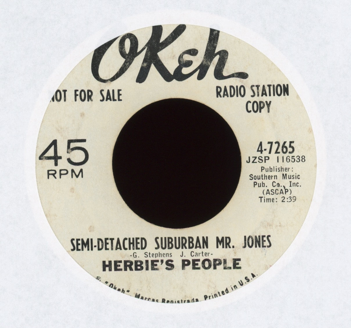 Herbie's People - Semi-Detached Suburban Mr. Jones on Okeh Promo