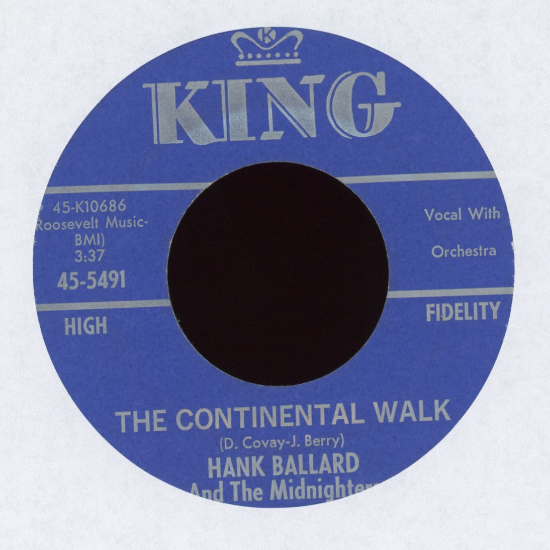 Hank Ballard & The Midnighters - Continental Walk on King 45 With Picture Sleeve