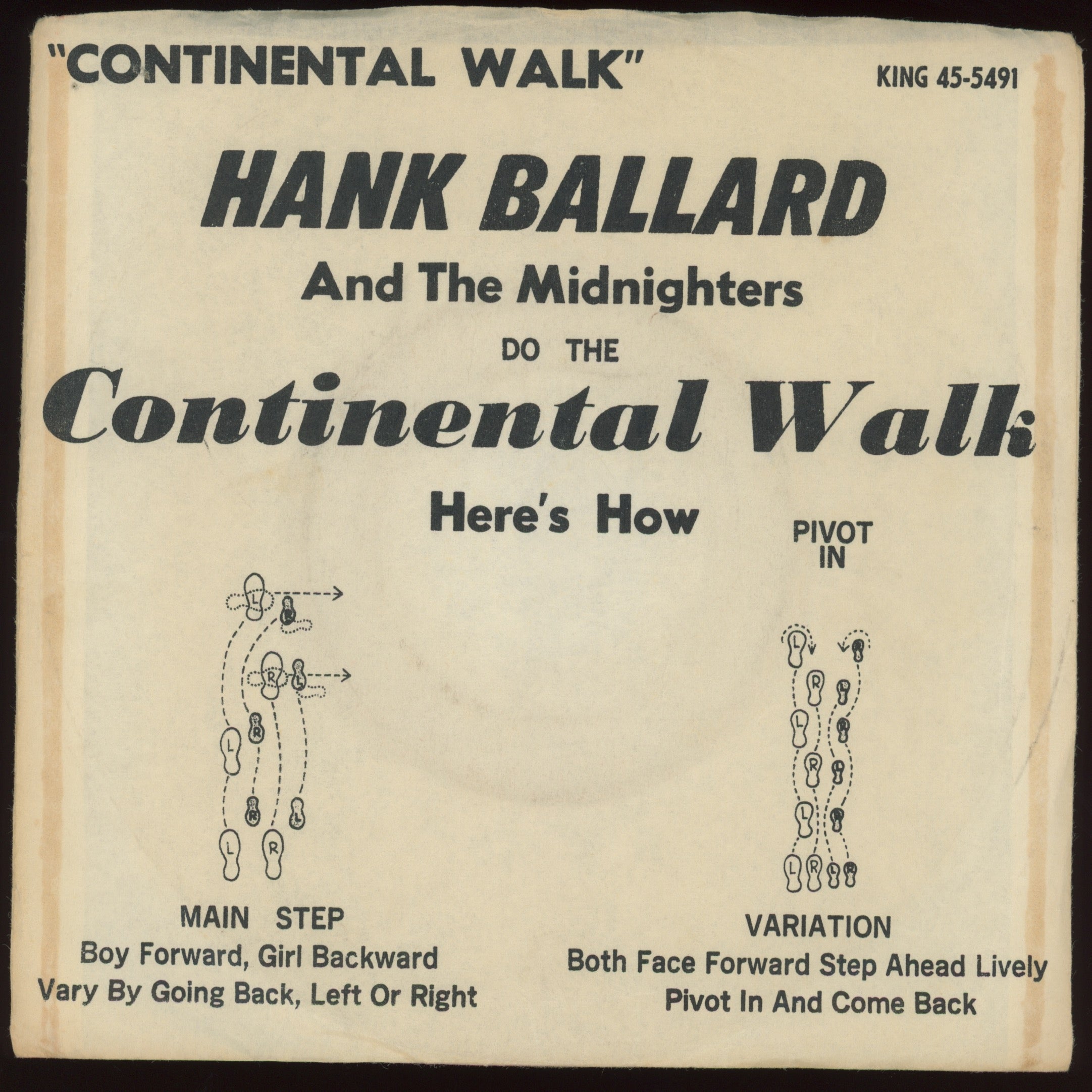 Hank Ballard & The Midnighters - Continental Walk on King 45 With Picture Sleeve