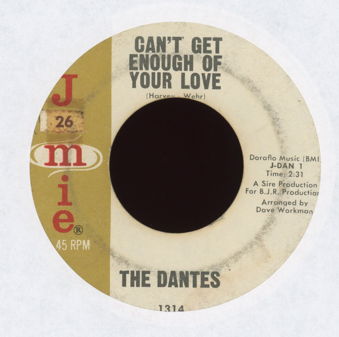 The Dantes - Can't Get Enough Of Your Love on Jamie